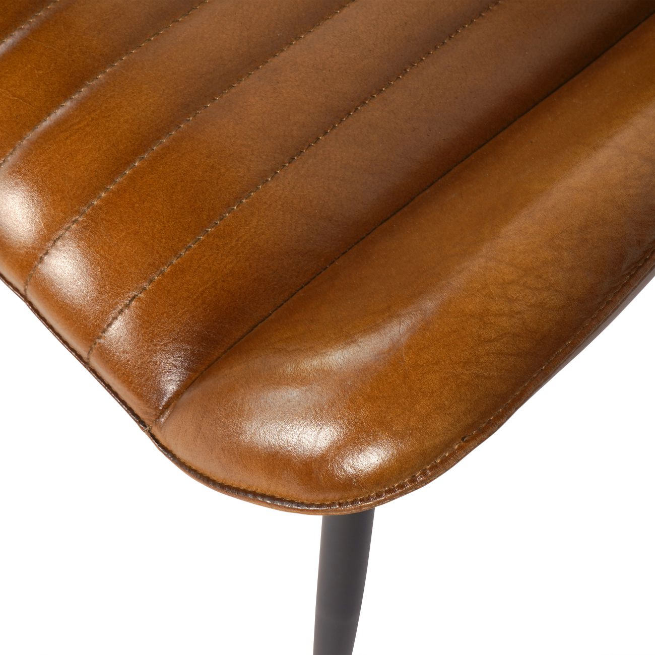 Pair of Pembroke Leather Dining Chairs in Cognac