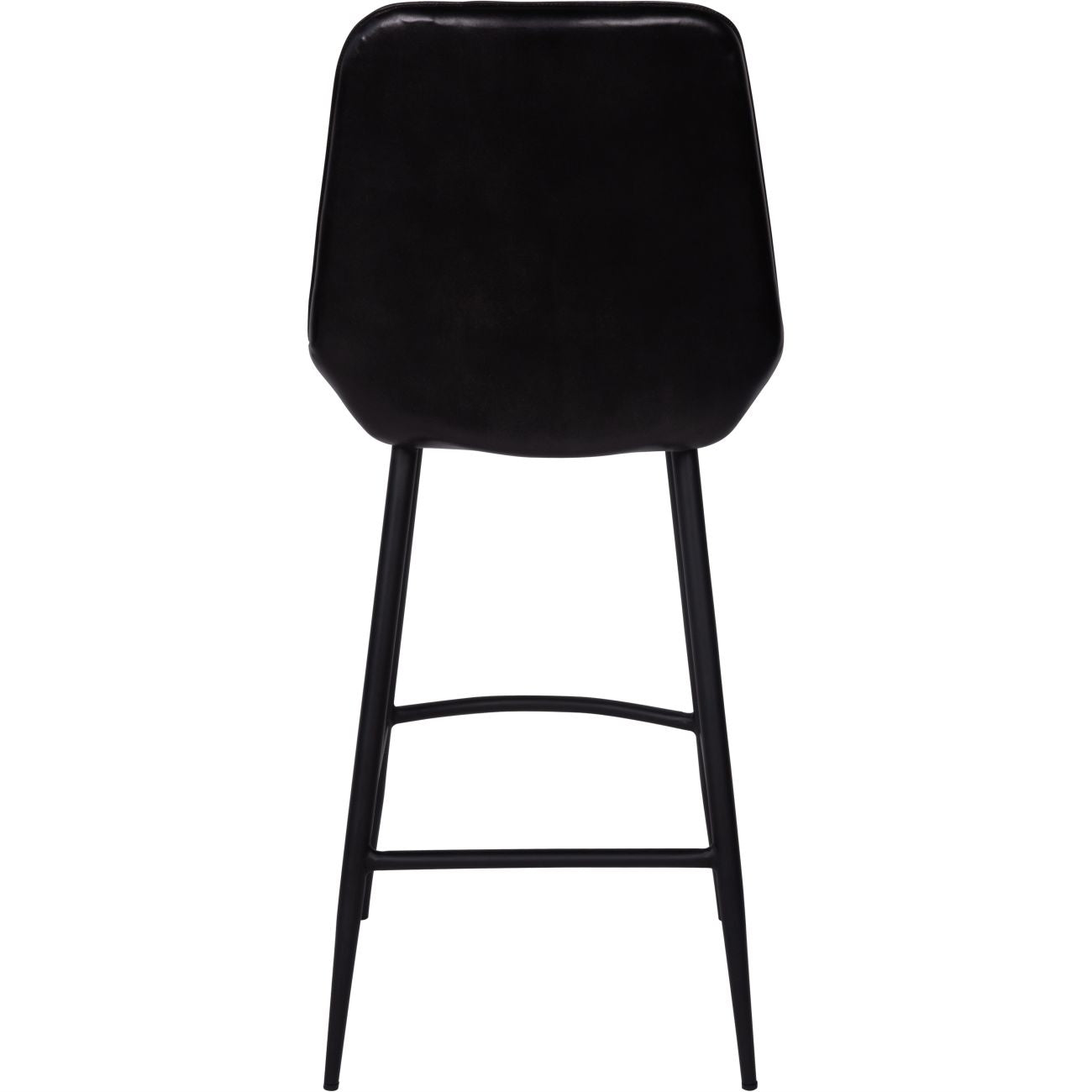 Pair of Pembroke Leather Bar Stools in Charcoal