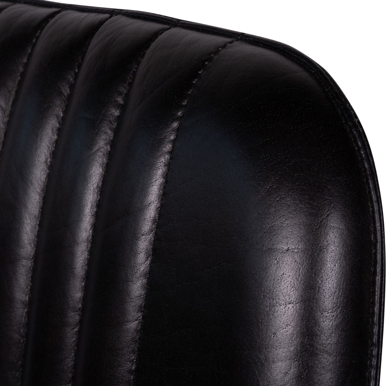 Pair of Pembroke Leather Bar Stools in Charcoal