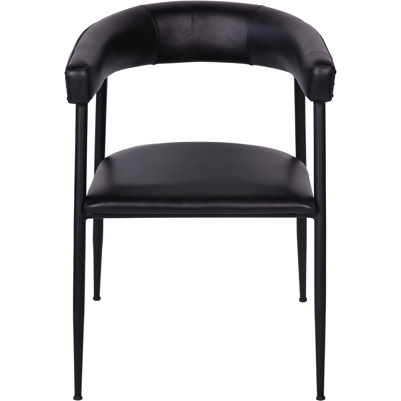 Pair of Churchill Leather Dining Chairs in Charcoal