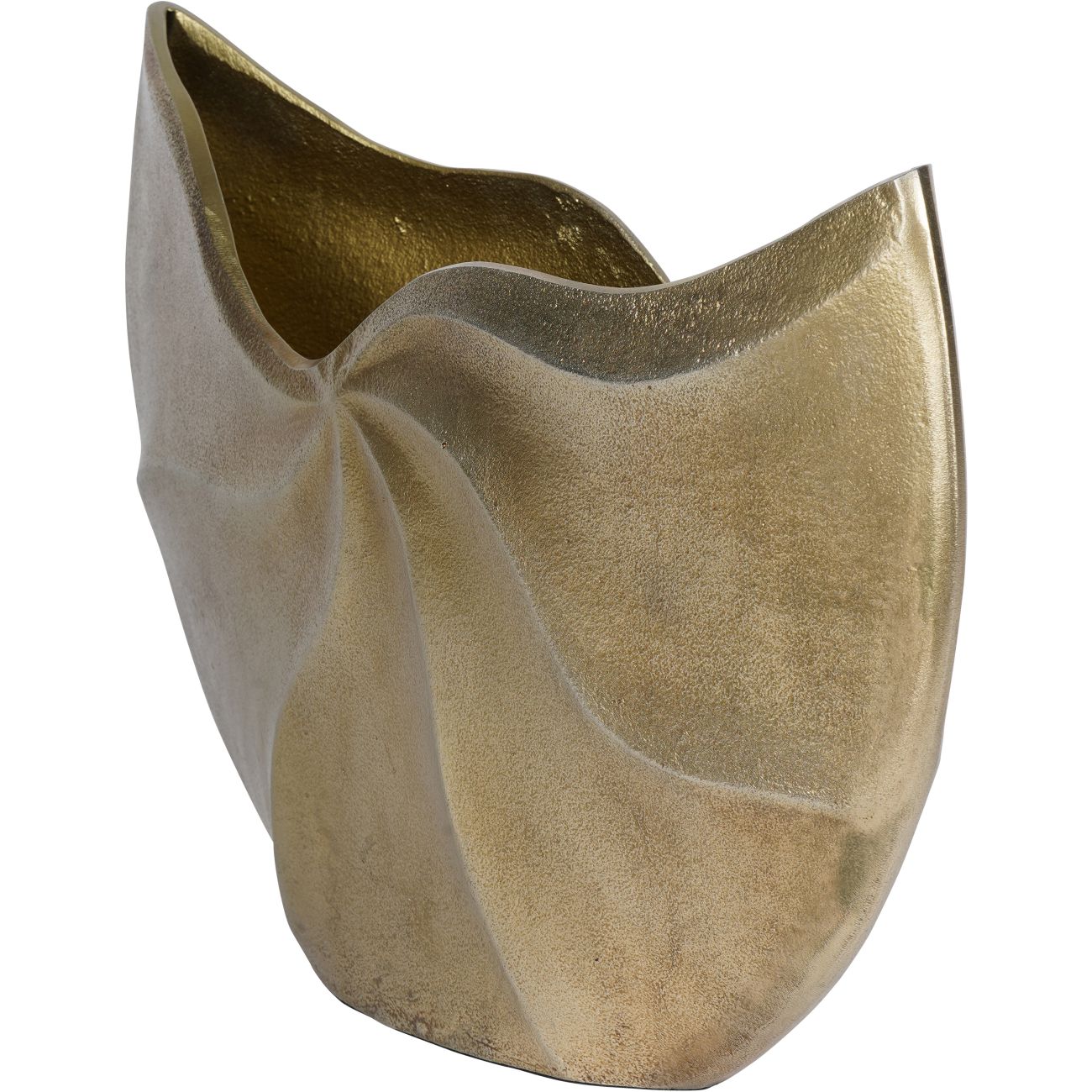 Cast Aluminium Swirl Texture Vase 37x26cm