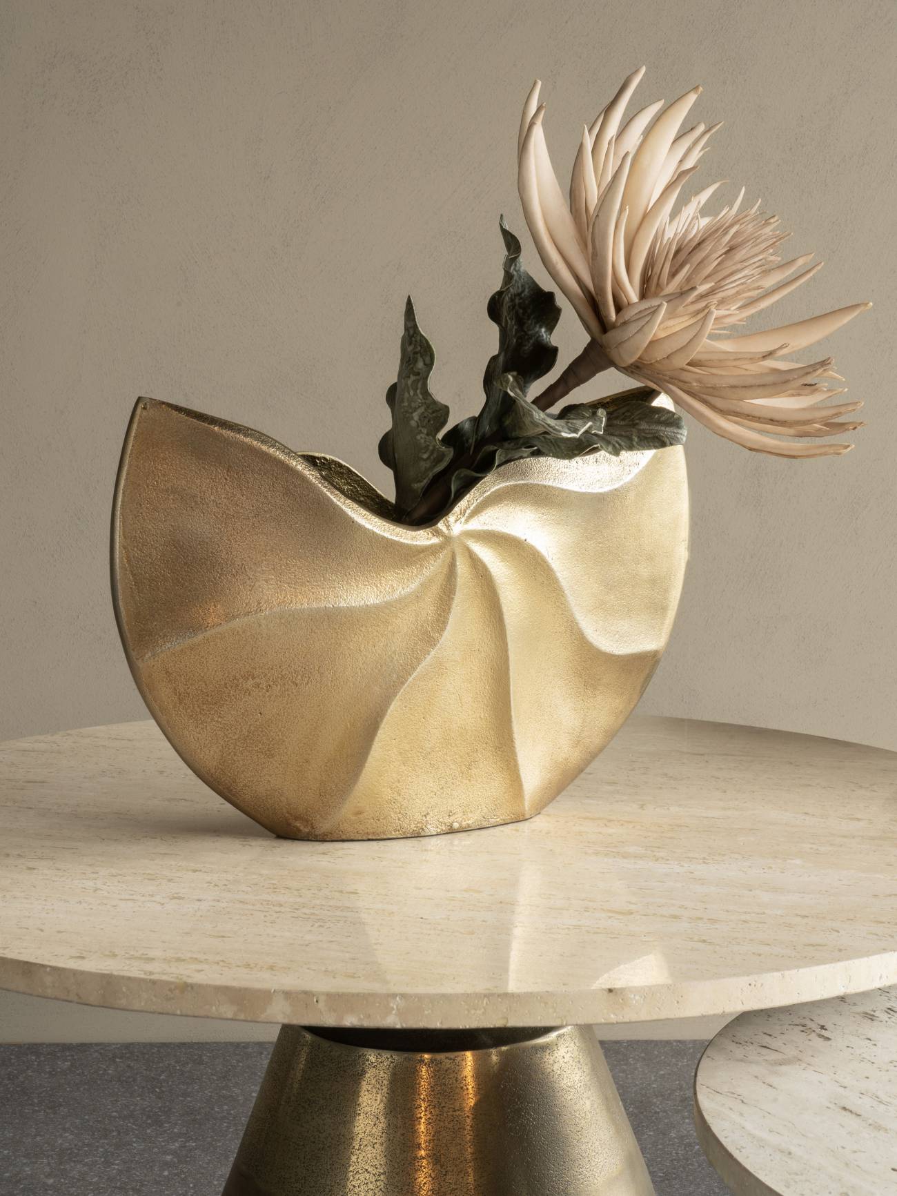 Cast Aluminium Swirl Texture Vase 37x26cm