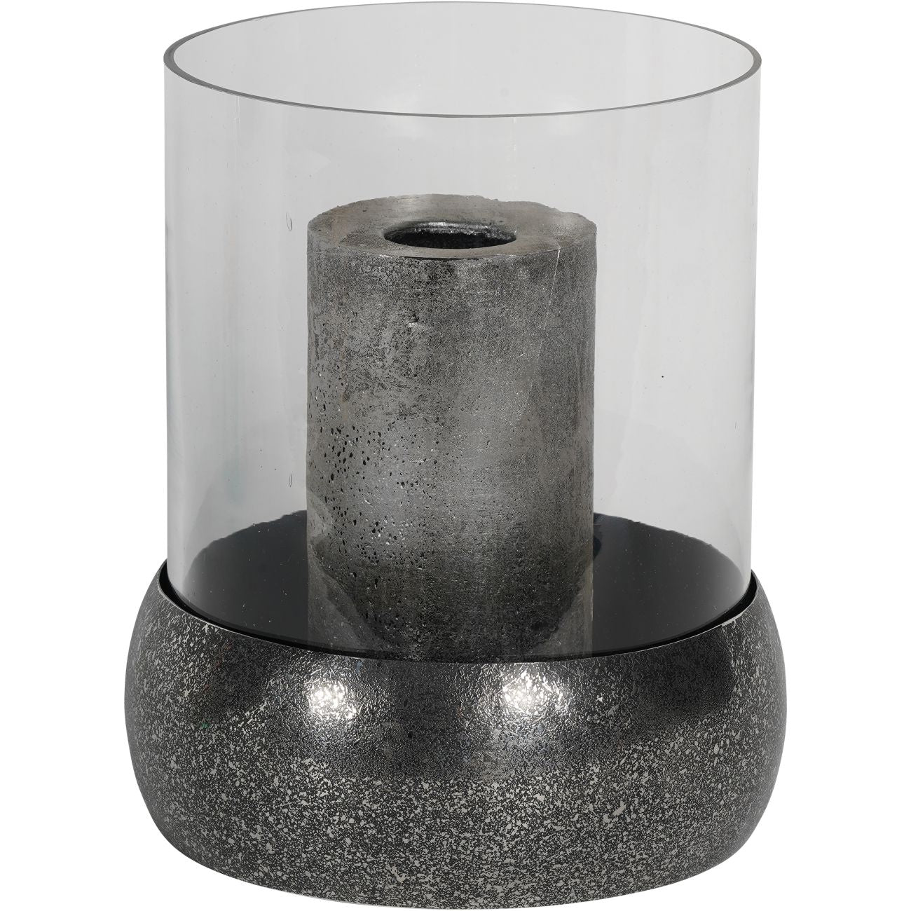 Dusky Finish Medium Glass Hurricane 27x22cm