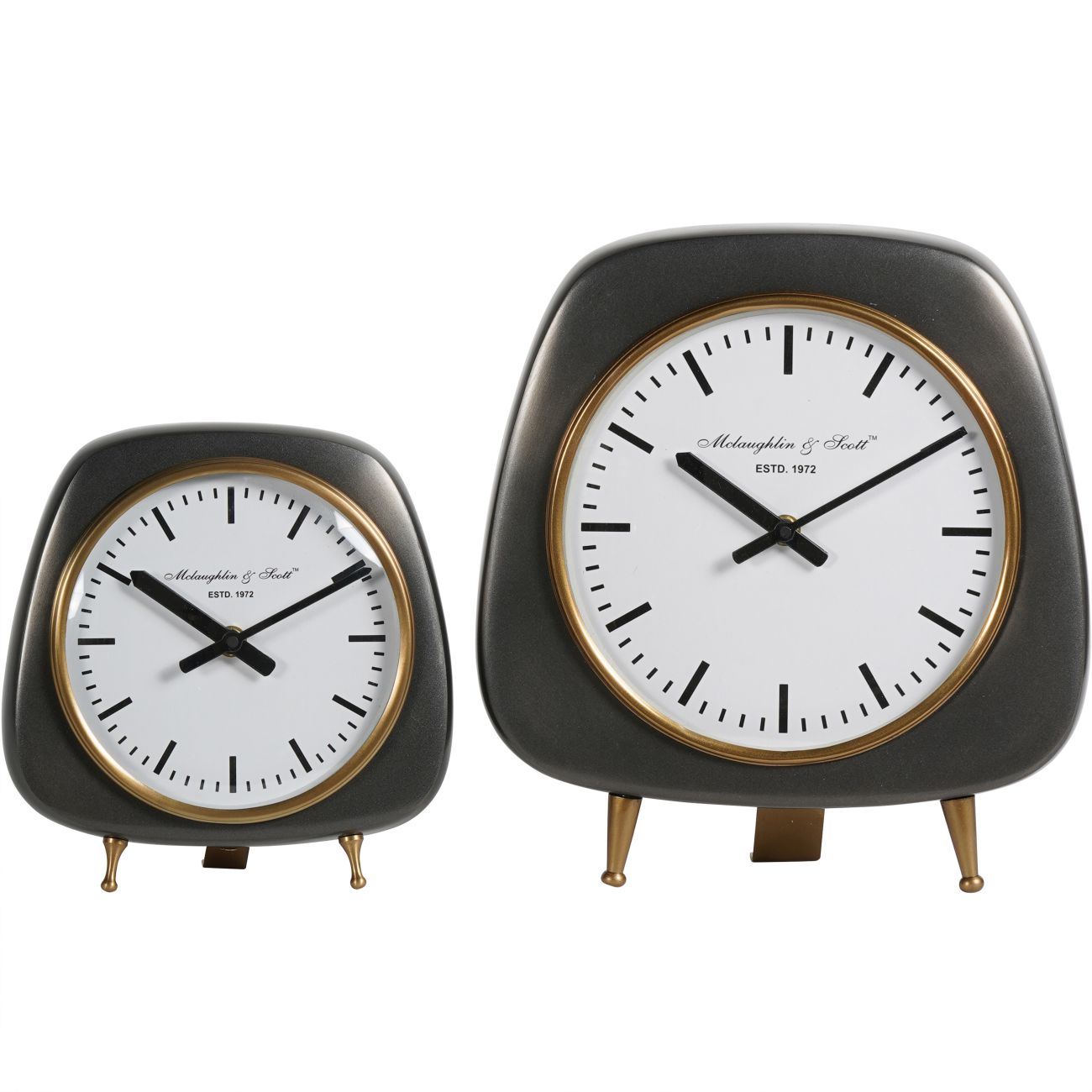 Mid Century Style Aluminium Table Clock Large 28cm