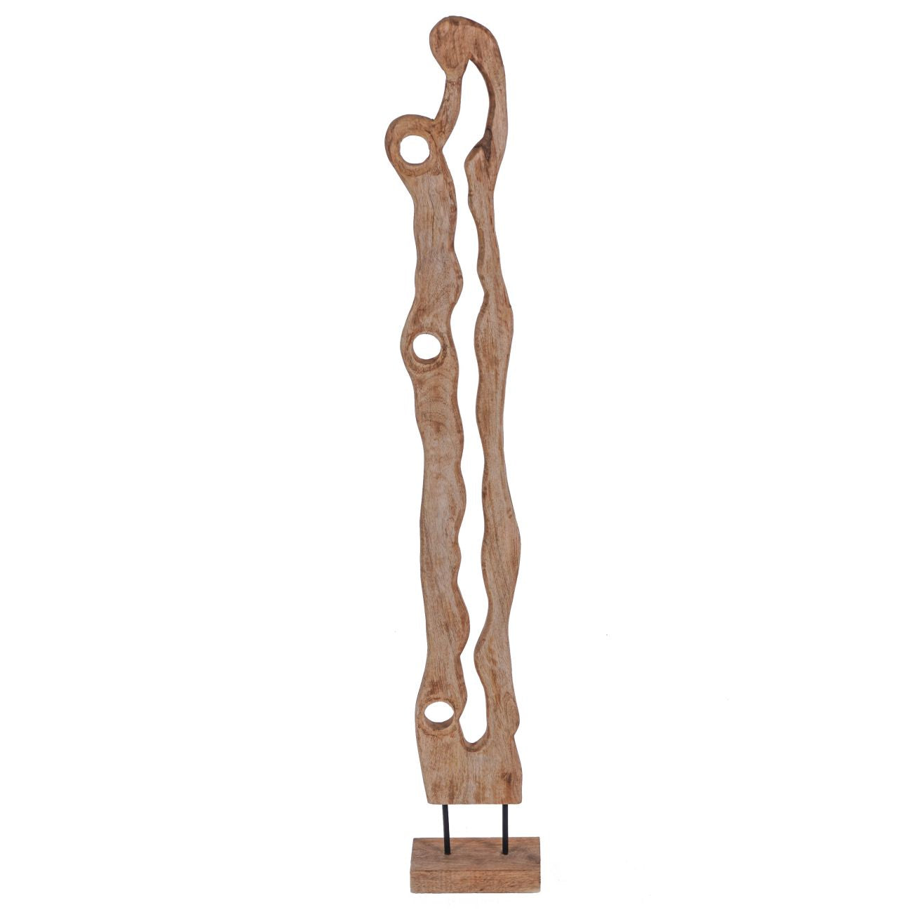 Carved Wood Textured Sculpture Large