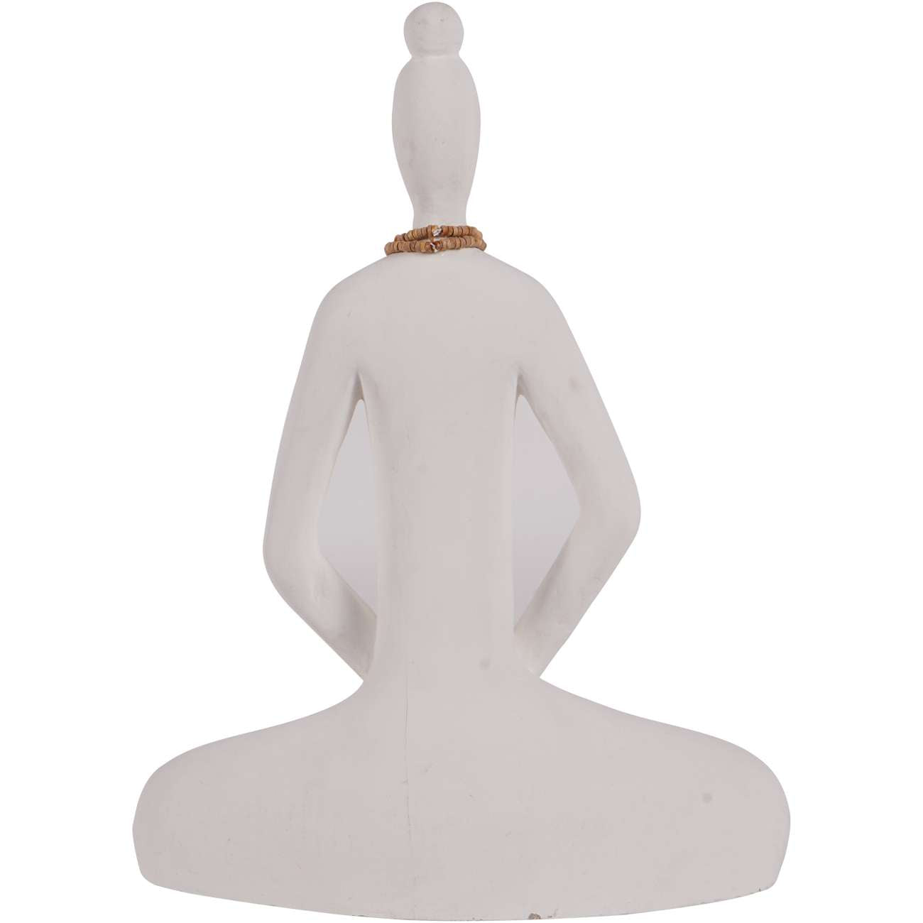 Hand Carved Yoga Lady White Small