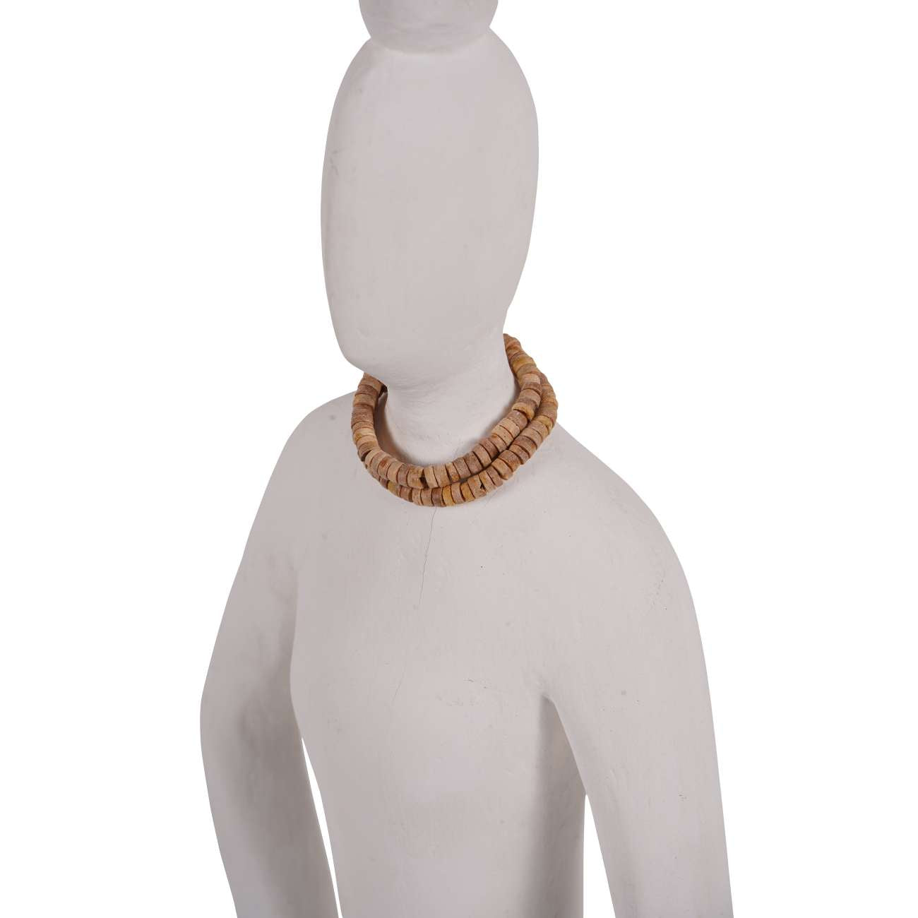 Hand Carved Yoga Lady White Small