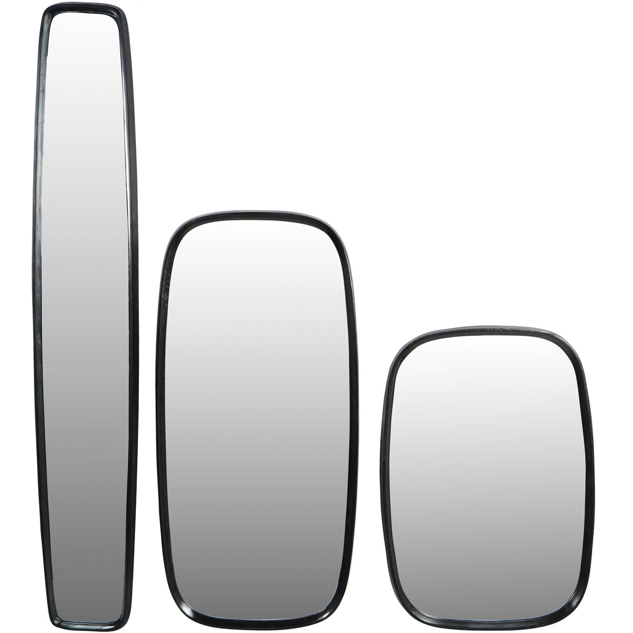 Lloyd Dark Graphite Textured Aluminium Mirror Slim