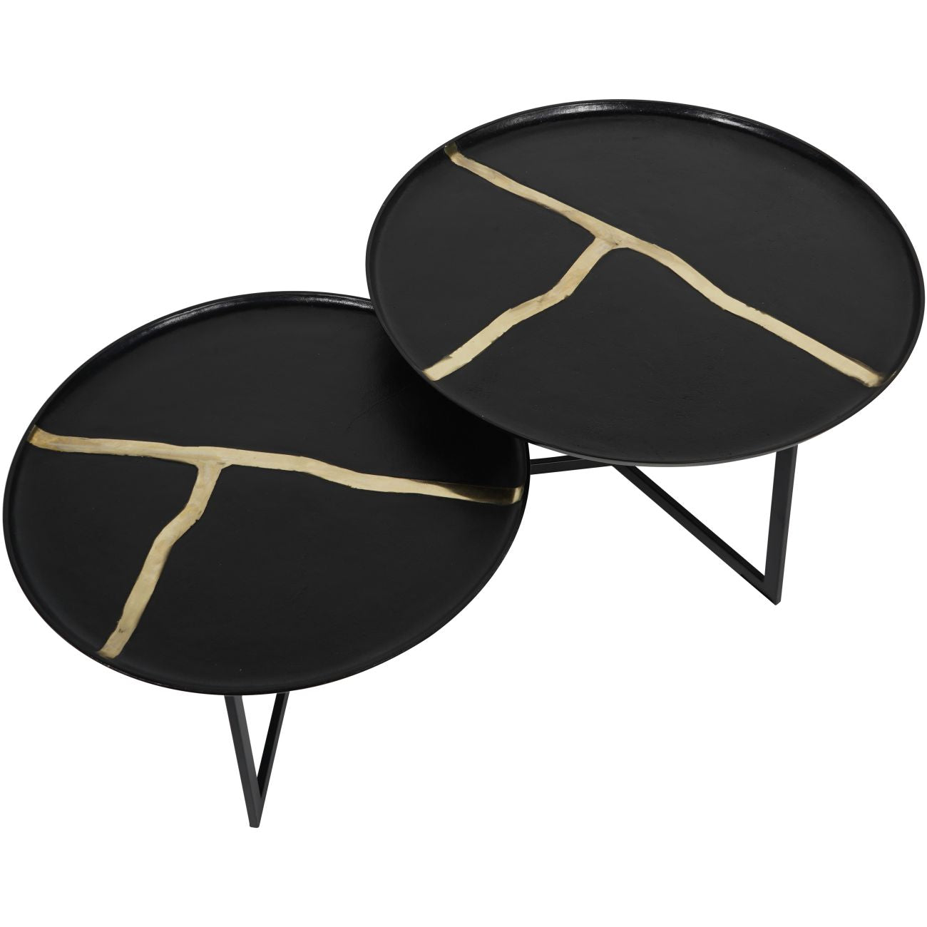 Arizona Set of Two Textured Aluminium Coffee Tables