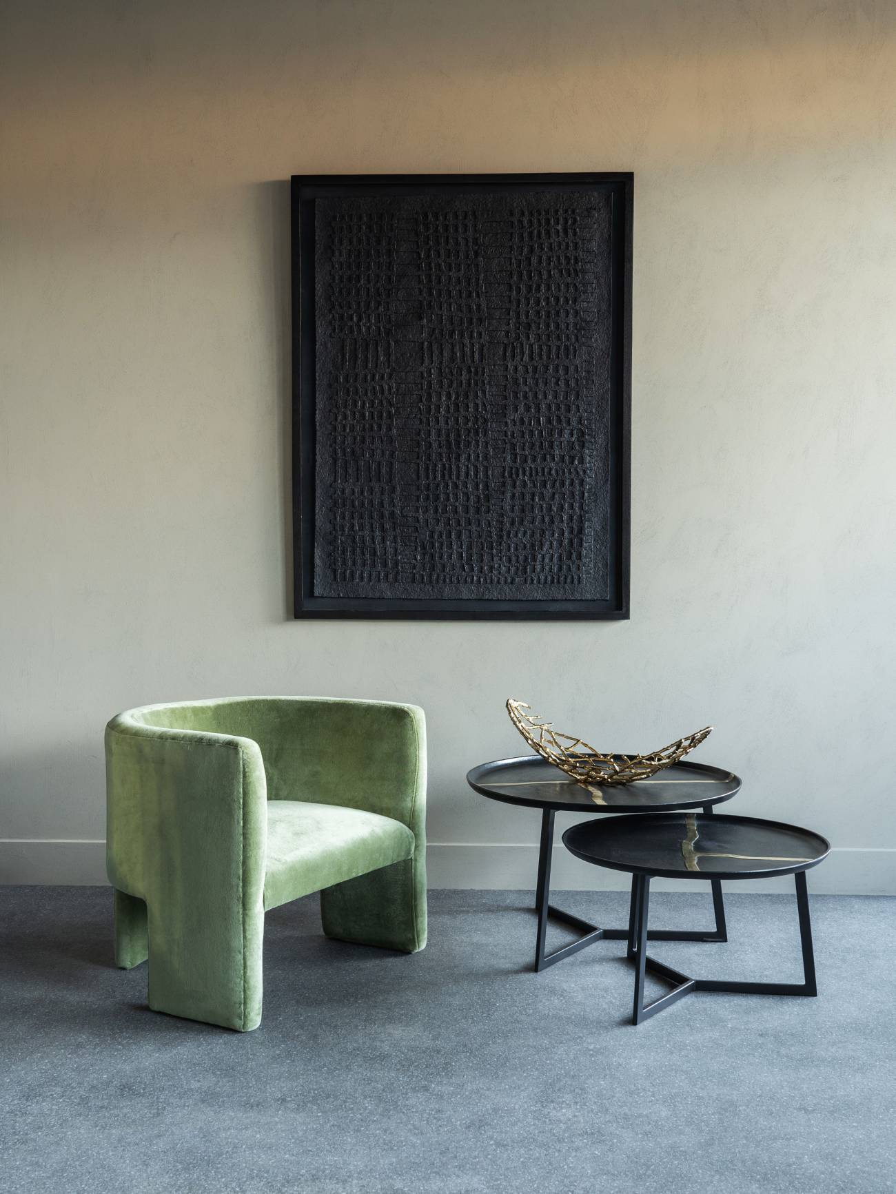 Arizona Set of Two Textured Aluminium Coffee Tables