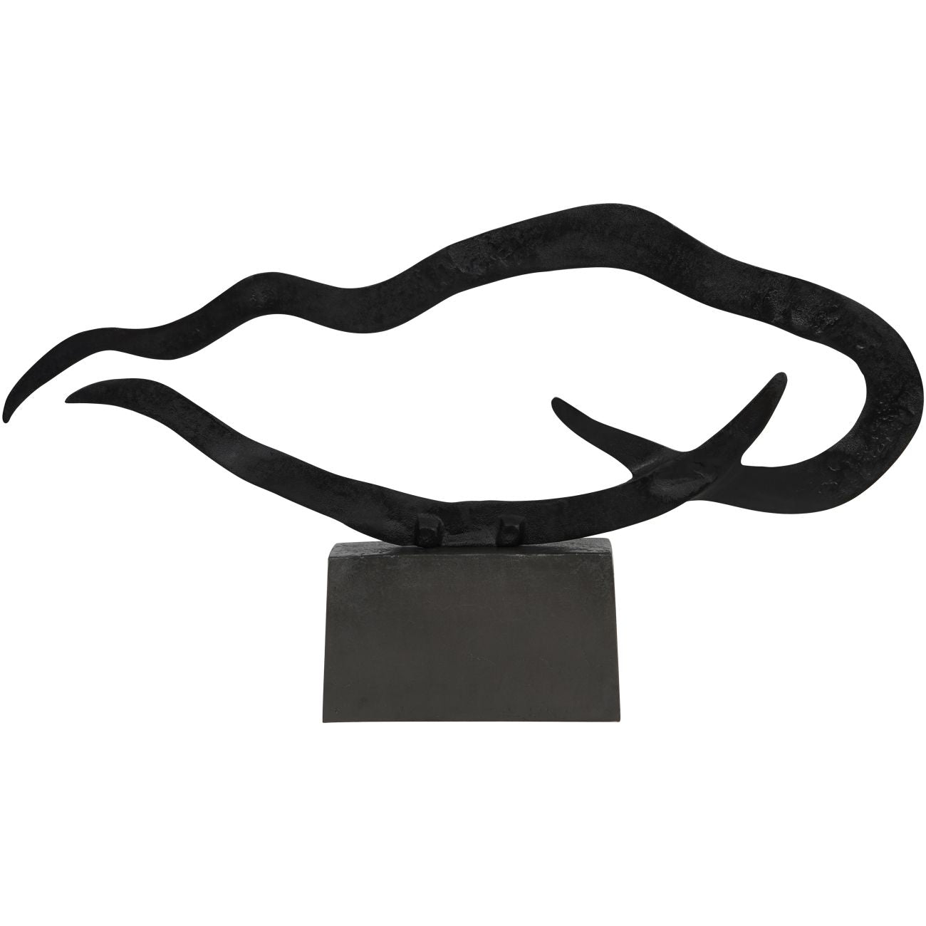 Isla Large Textured Black Aluminium Abstract Sculpture