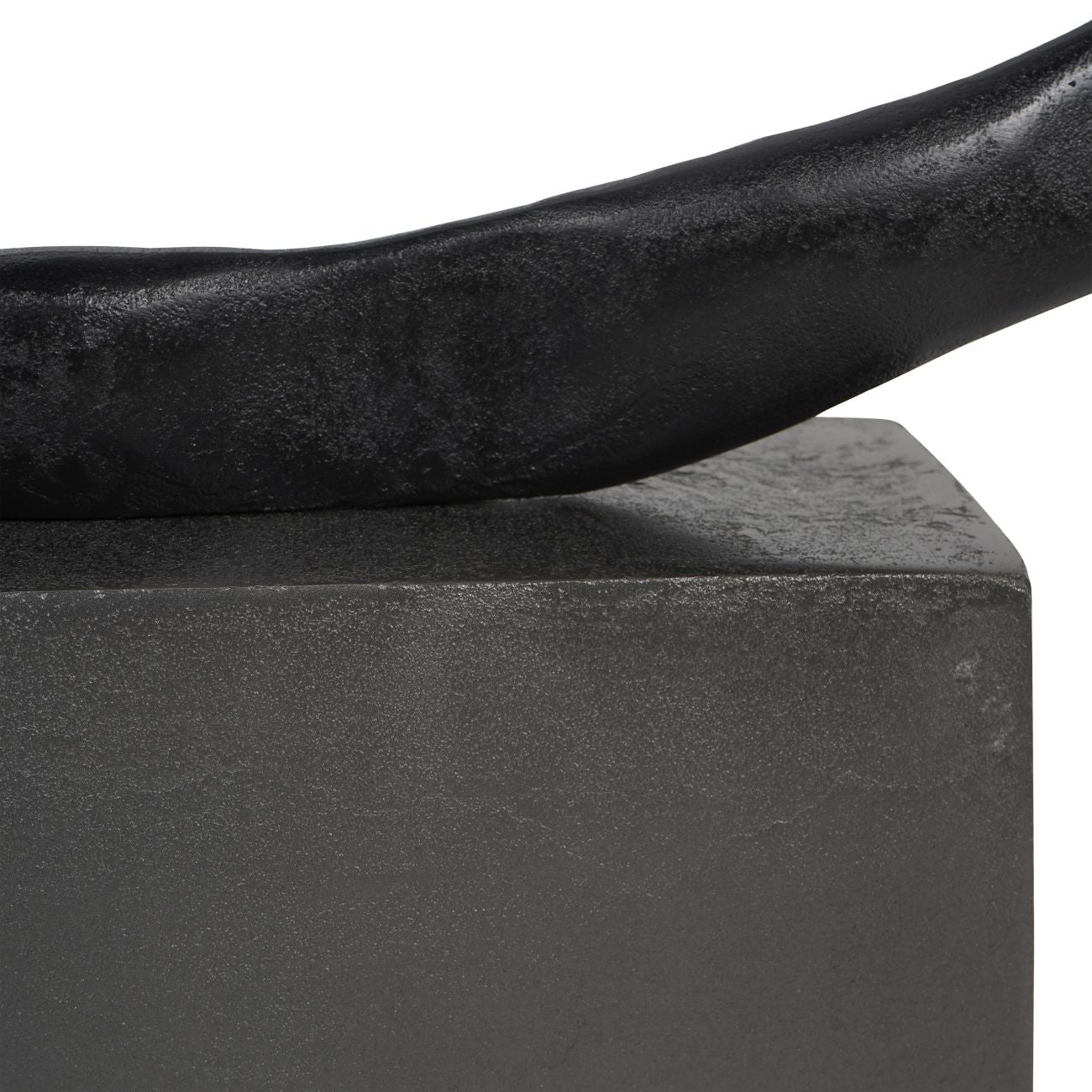 Isla Large Textured Black Aluminium Abstract Sculpture