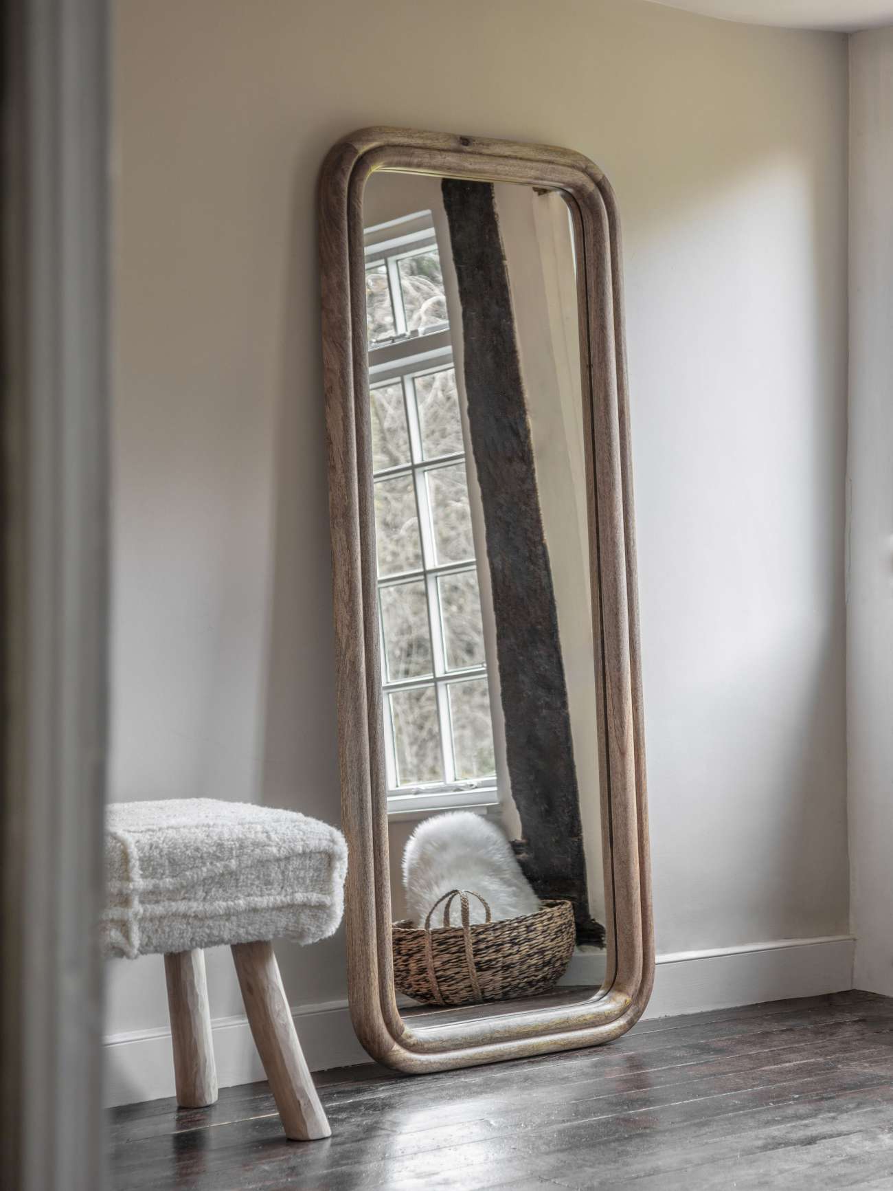 Leon Groove Edge Solid Wood Cheval Mirror 70 x 170cm