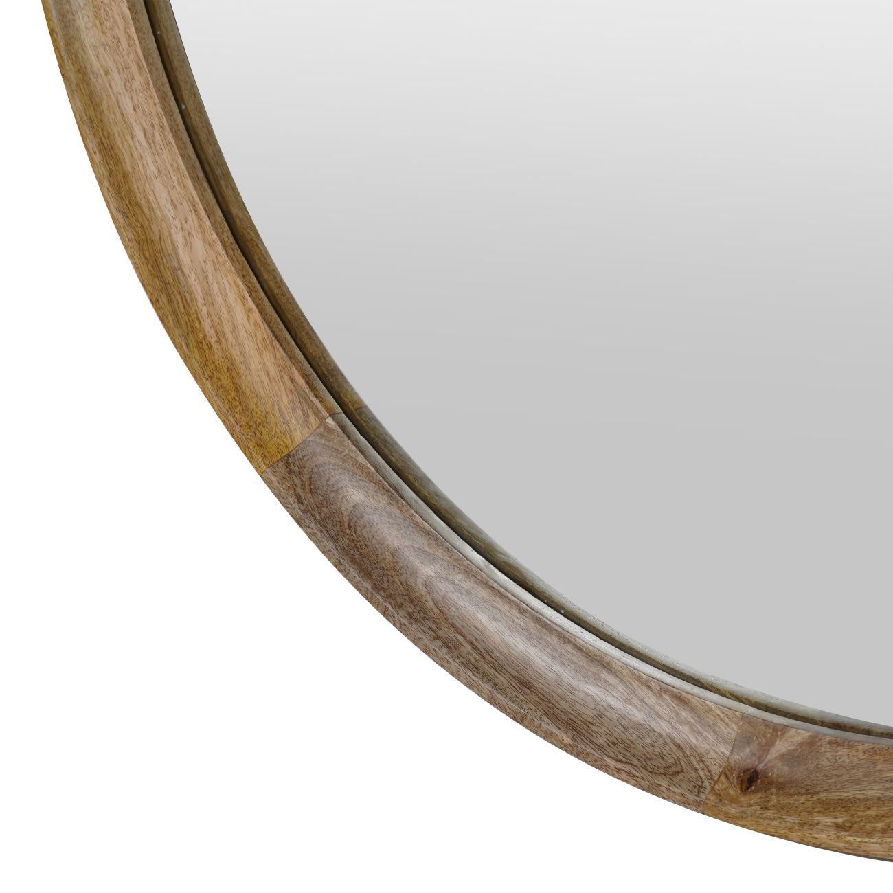 Leon Round Solid Wood Small Mirror 70cm