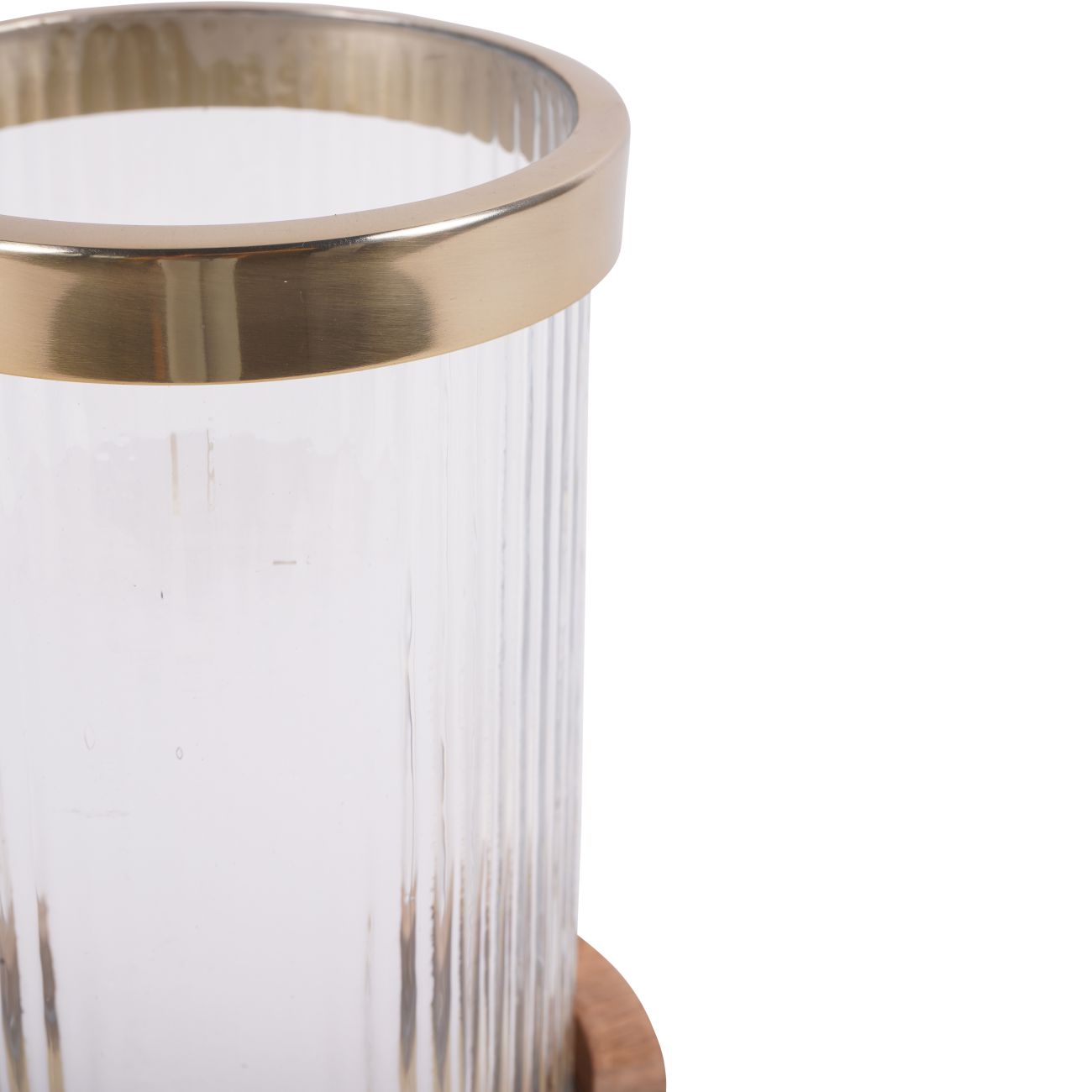 Laura Ashley Small Ribbed Reed Glass Hurricane