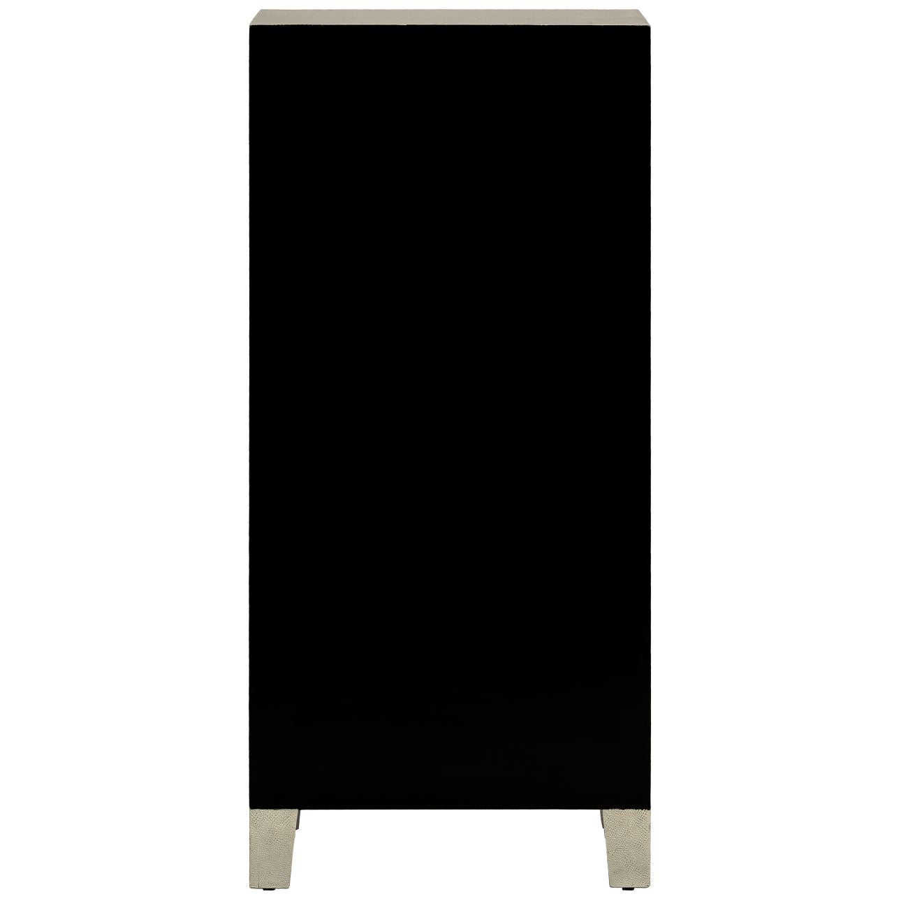 Coco Silver Embossed Metal Six Drawer Tall Boy
