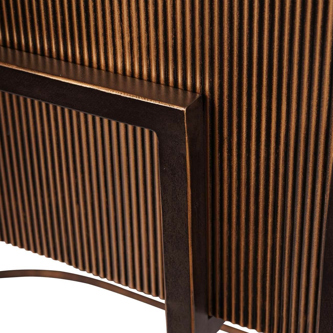 Hunter Corrugated Gold Console Table - Pak Tao