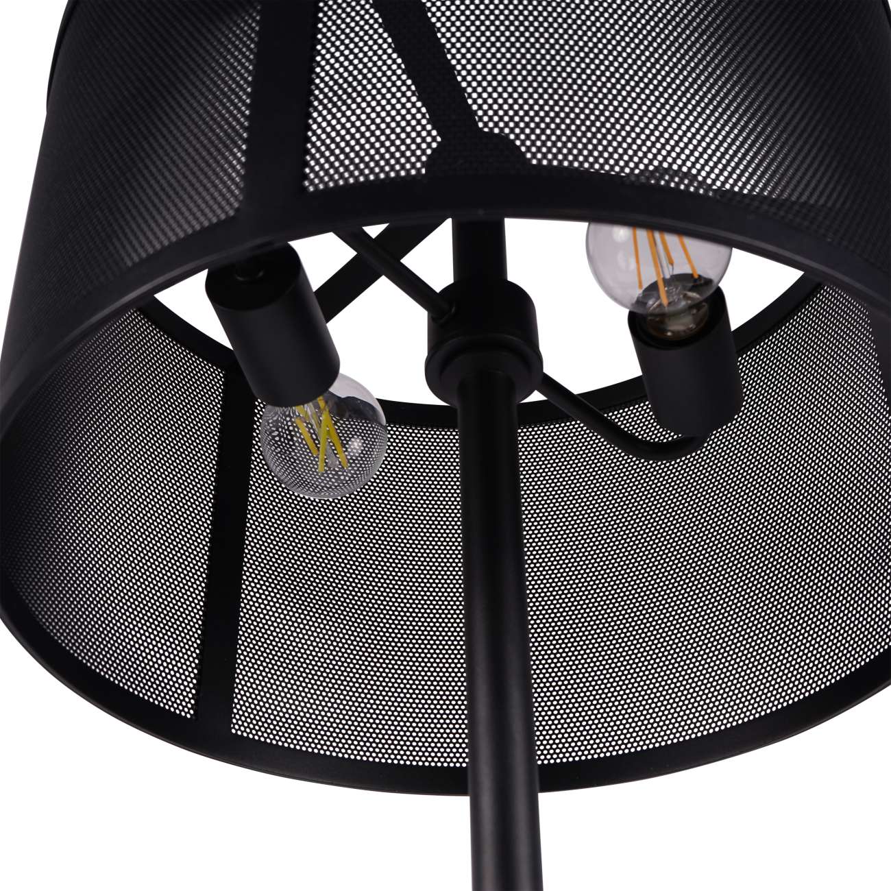Storm Mesh Black Floor Lamp with Shade