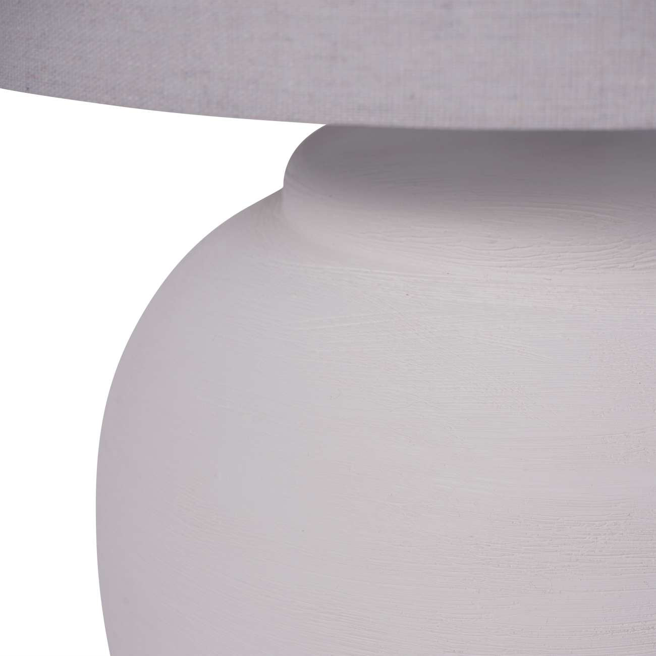 Rhodes White Ceramic Lamp base with White Shade Large E27 LED GLS