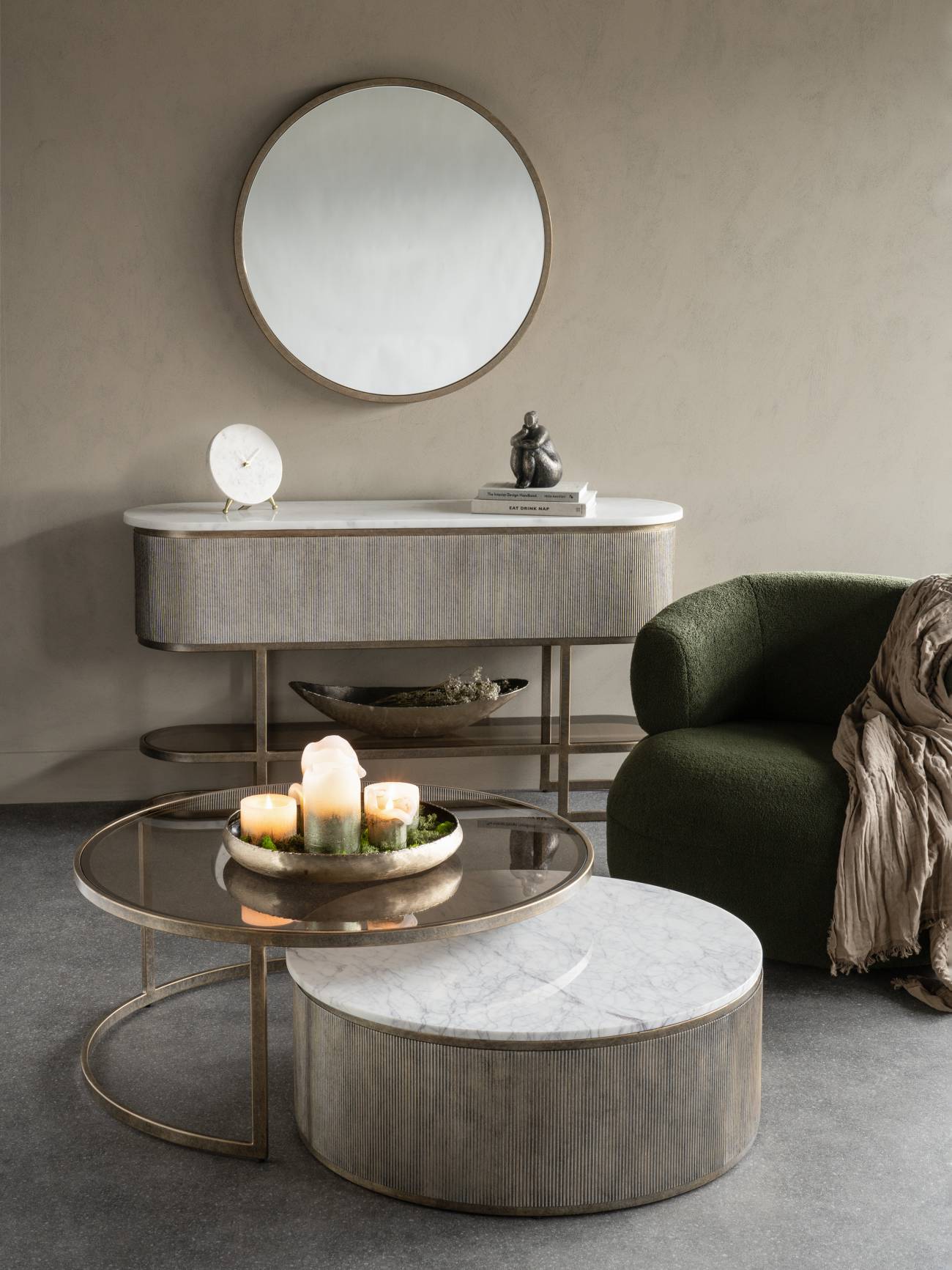 Belvedere Aged Gold Console Table