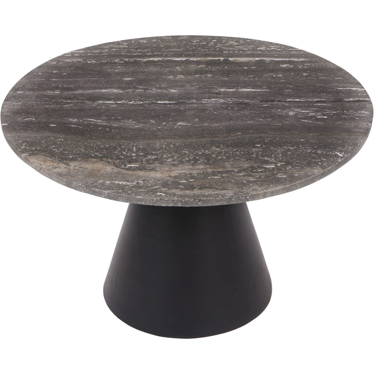 Clifton II Charcoal Black and Dark Travertine Coffee Table Small 60cm