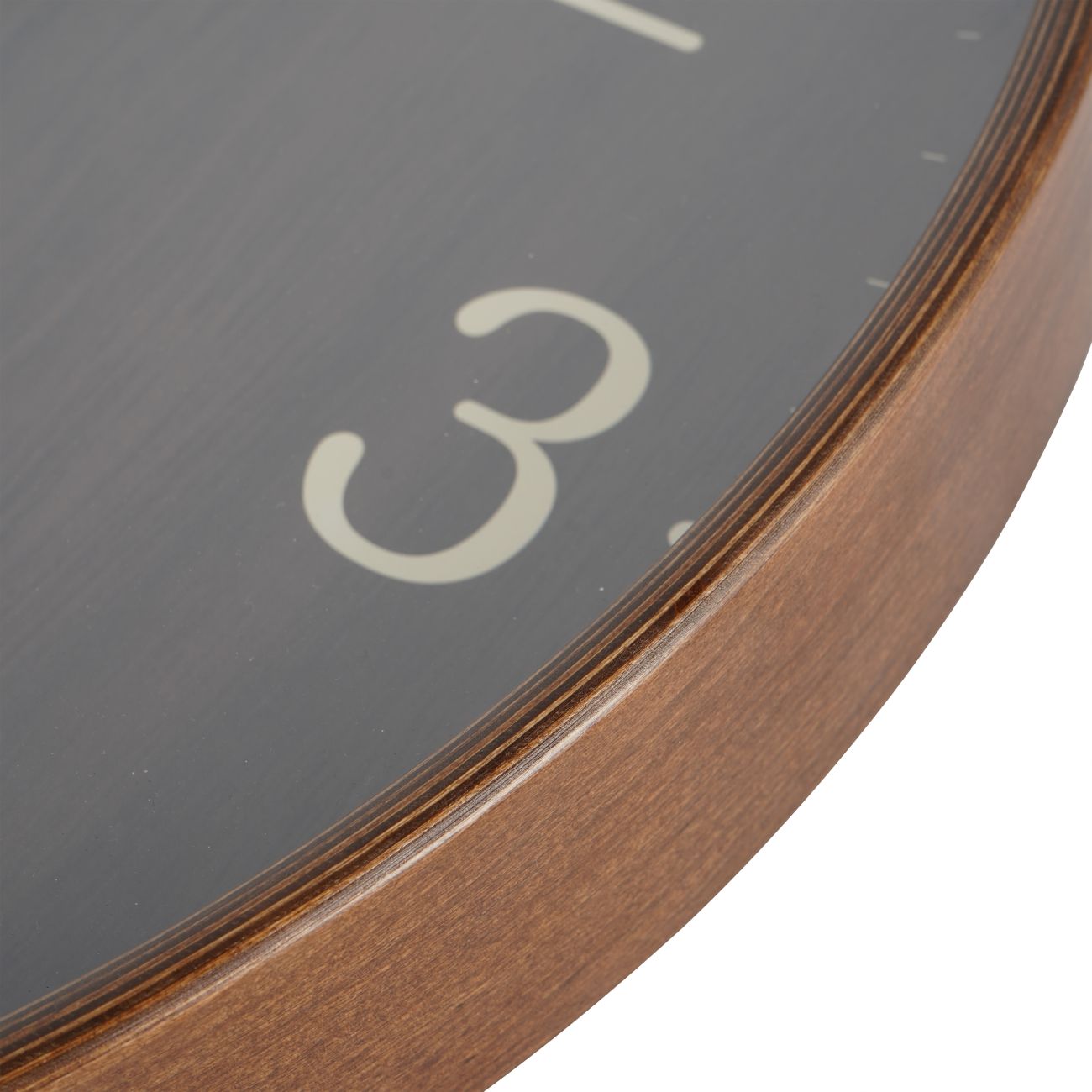 Grain Effect Wall Clock 53cm Brown