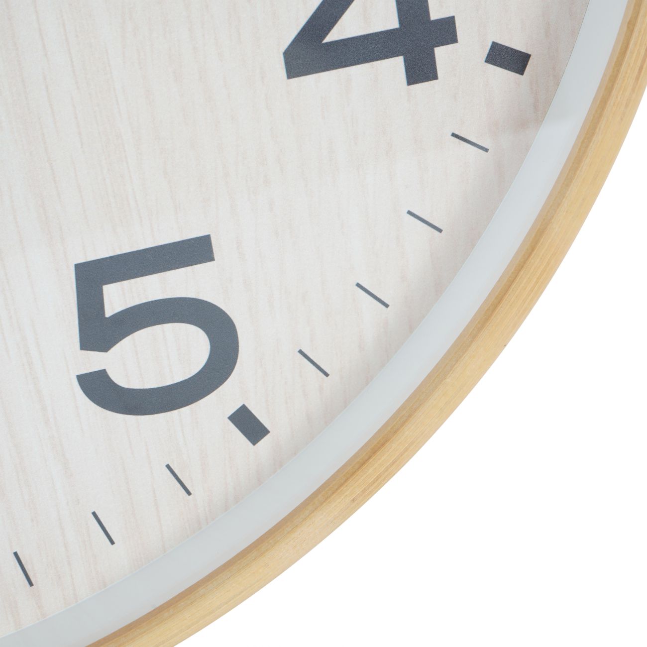 Grain Effect Wall Clock 53cm Light Natural