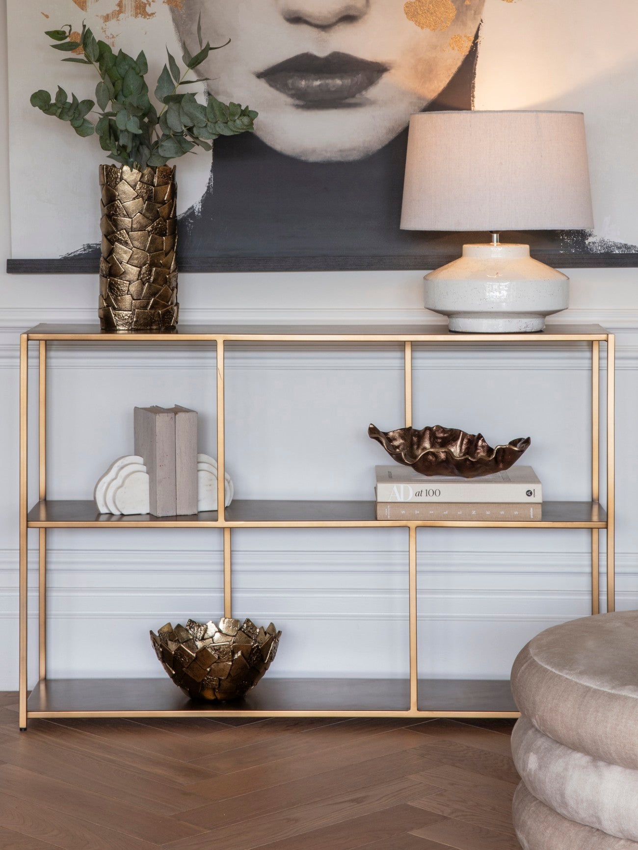 Brooks Console Table Brushed Champagne