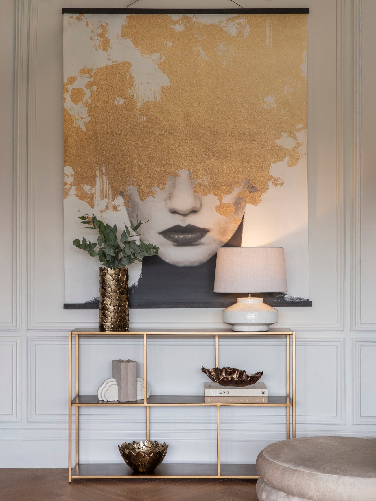 Brooks Console Table Brushed Champagne
