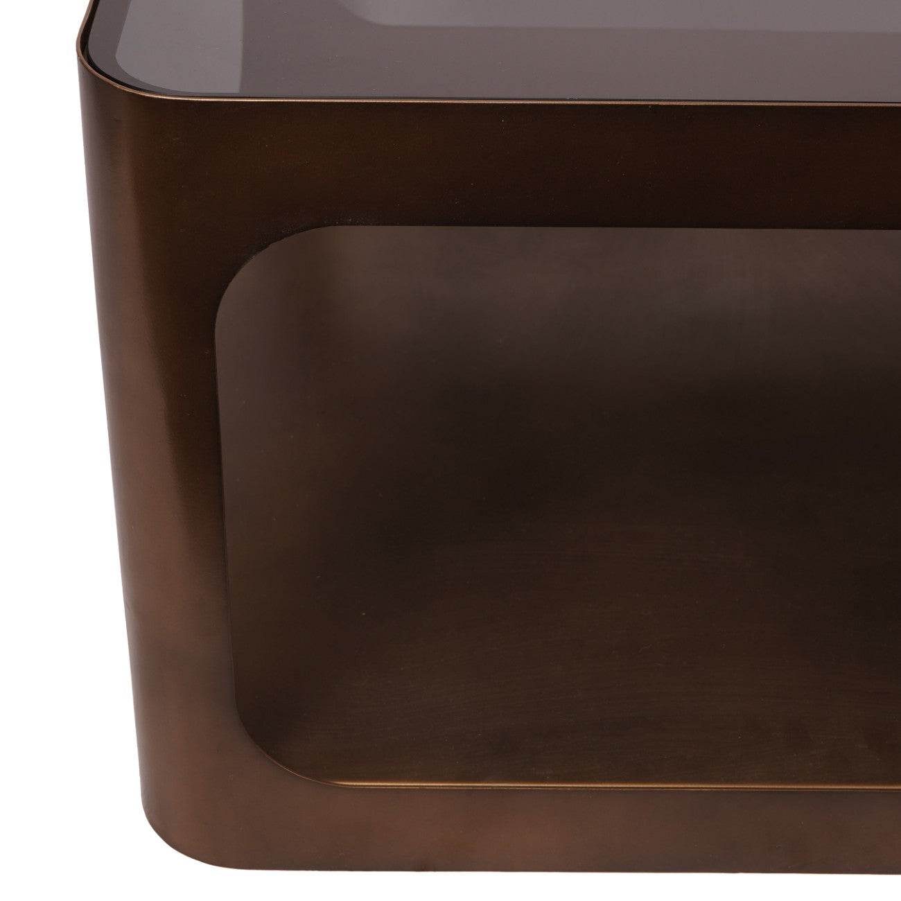 Thorpe Metal and Glass Square Coffee Table - Pak Tao