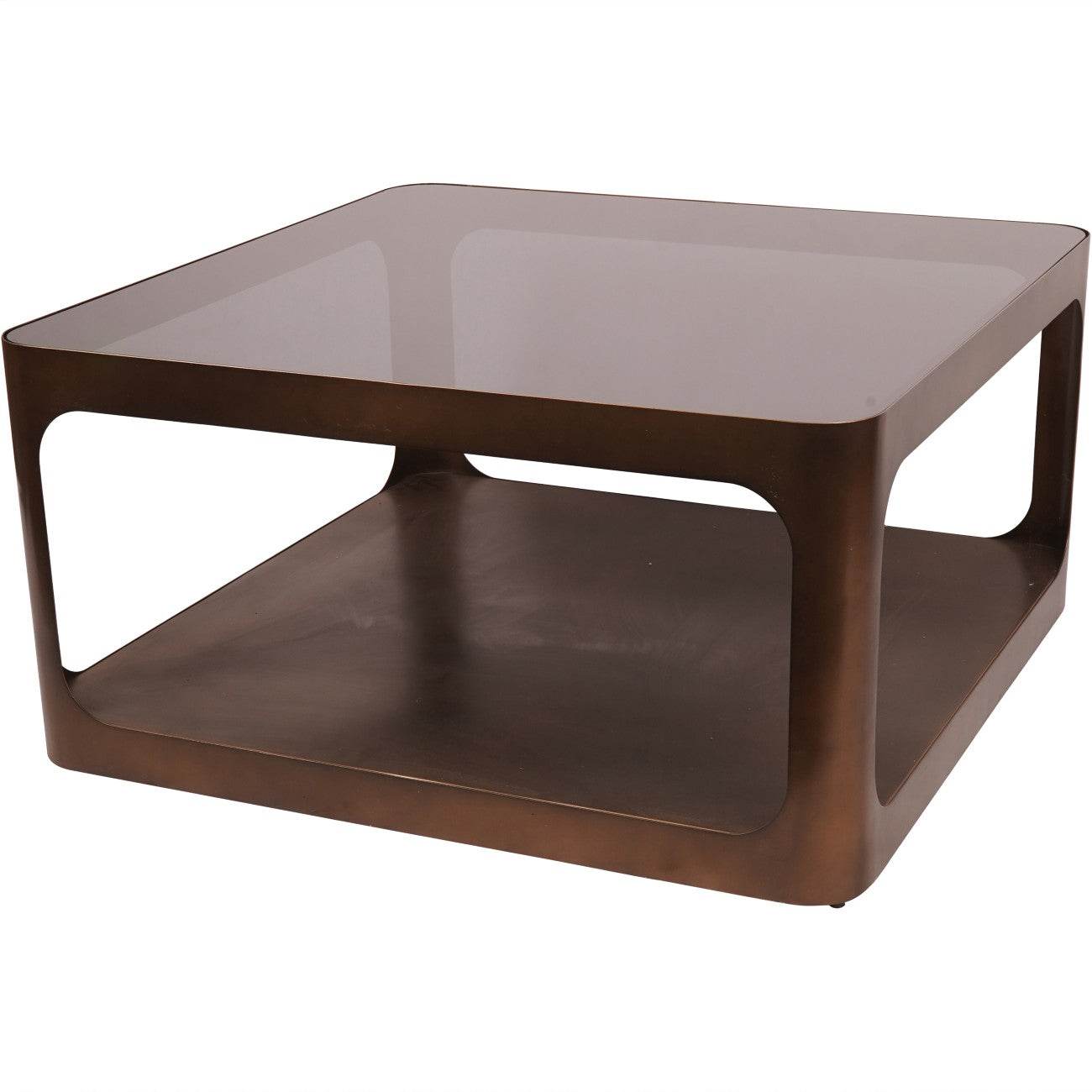 Thorpe Metal and Glass Square Coffee Table - Pak Tao