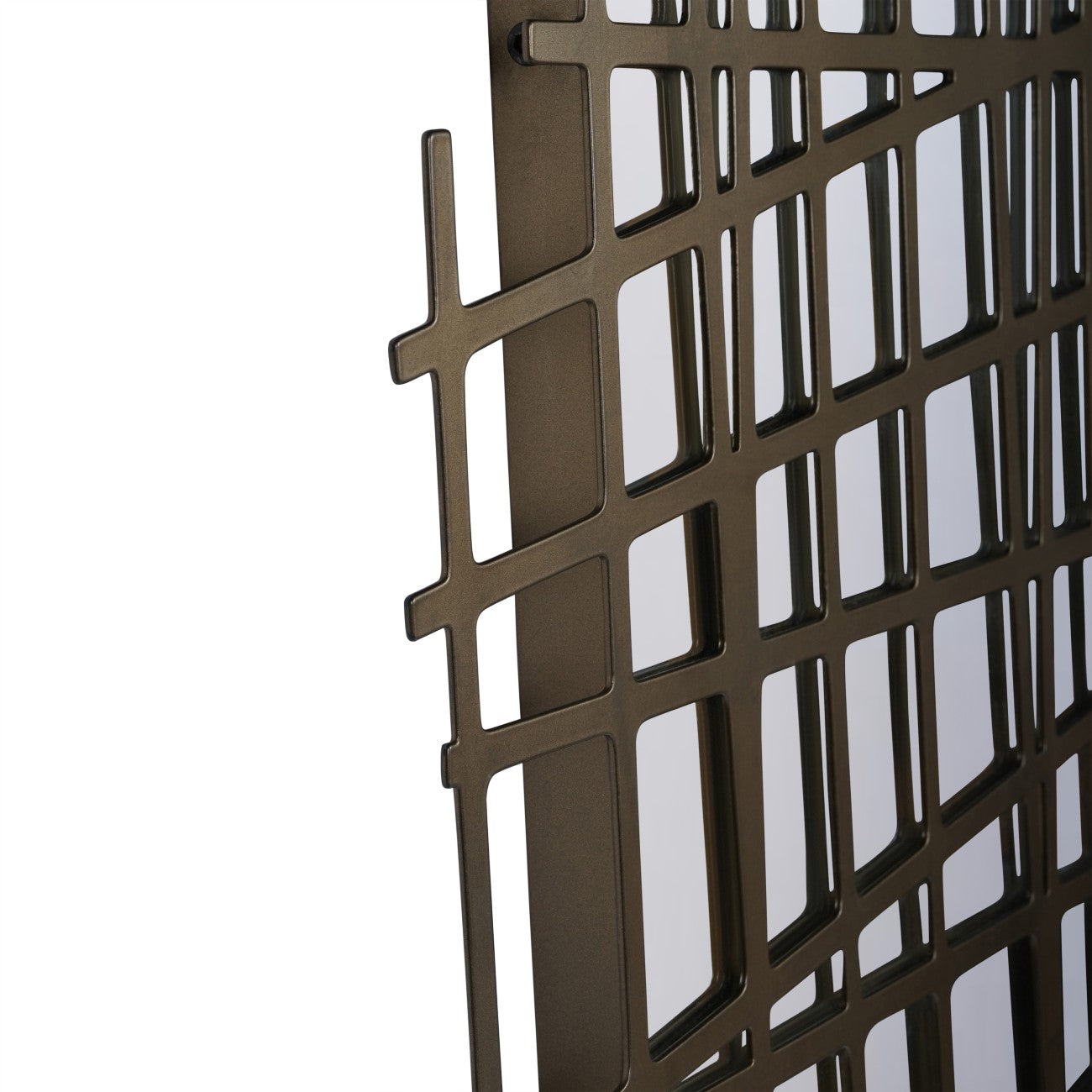 Lattice Wall Decor Mirror Brass Finish