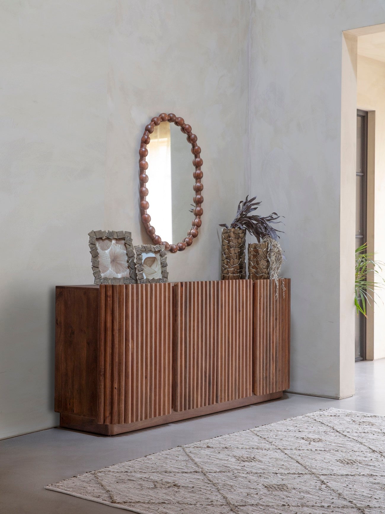 Carmel Oval Wooden Carved Mirror