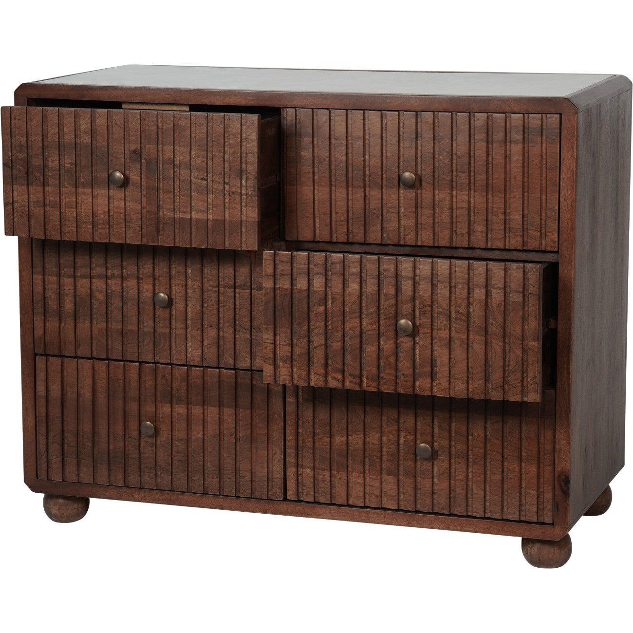 Carmel Wooden 6 Drawer Chest with Marble Top