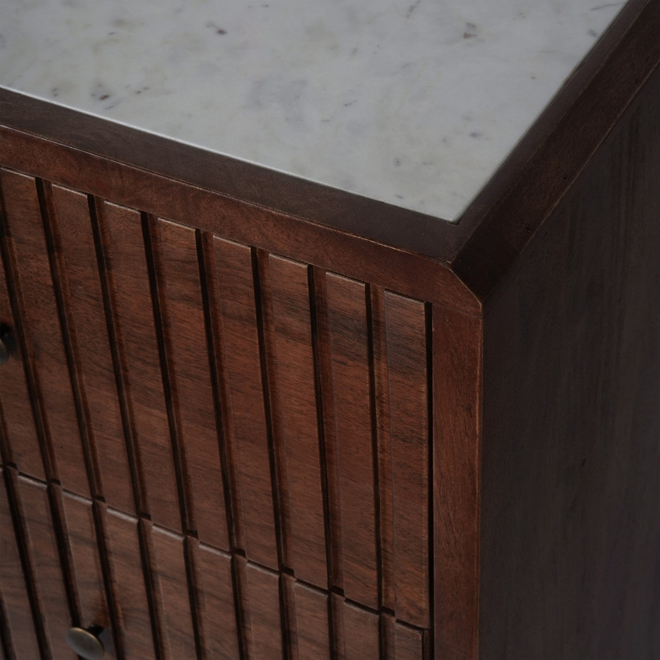Carmel Wooden 6 Drawer Chest with Marble Top