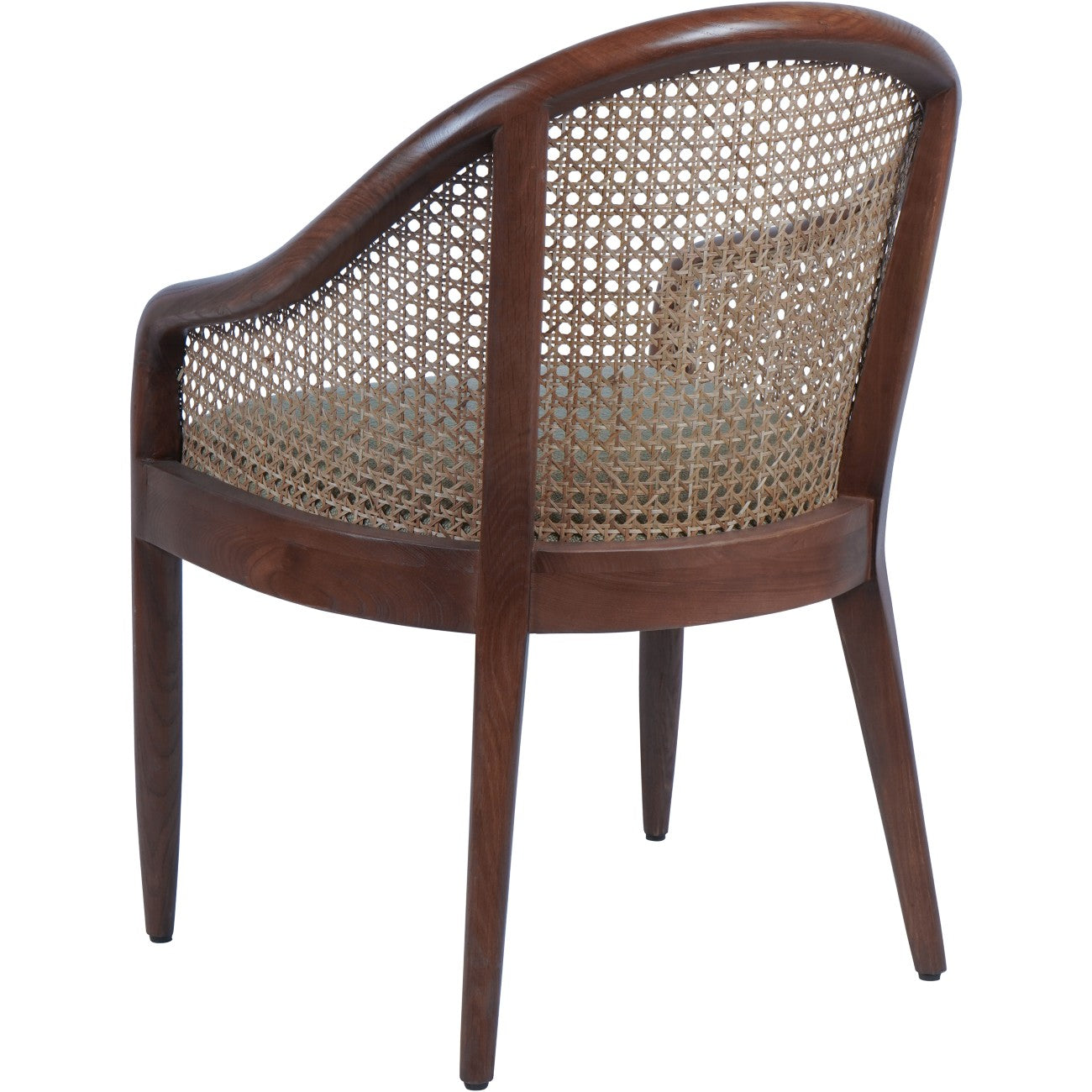Carmel Oak Armchair With Cane and Upholstery