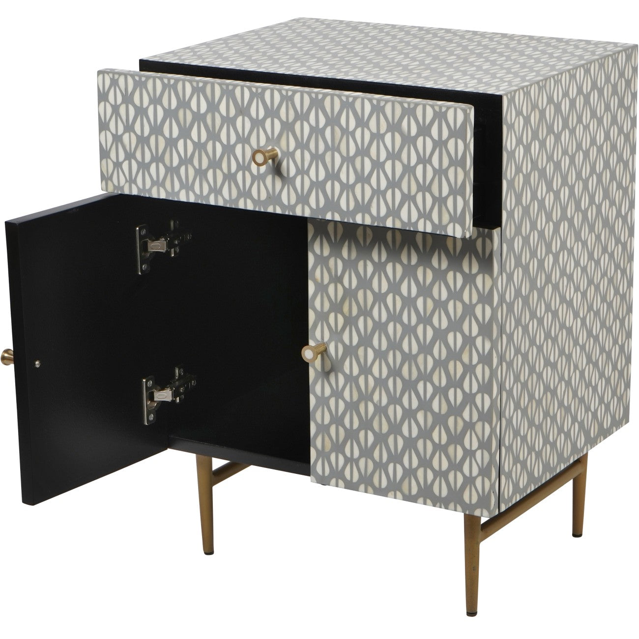 Burgess Bone Inlay 2 Door Bedside