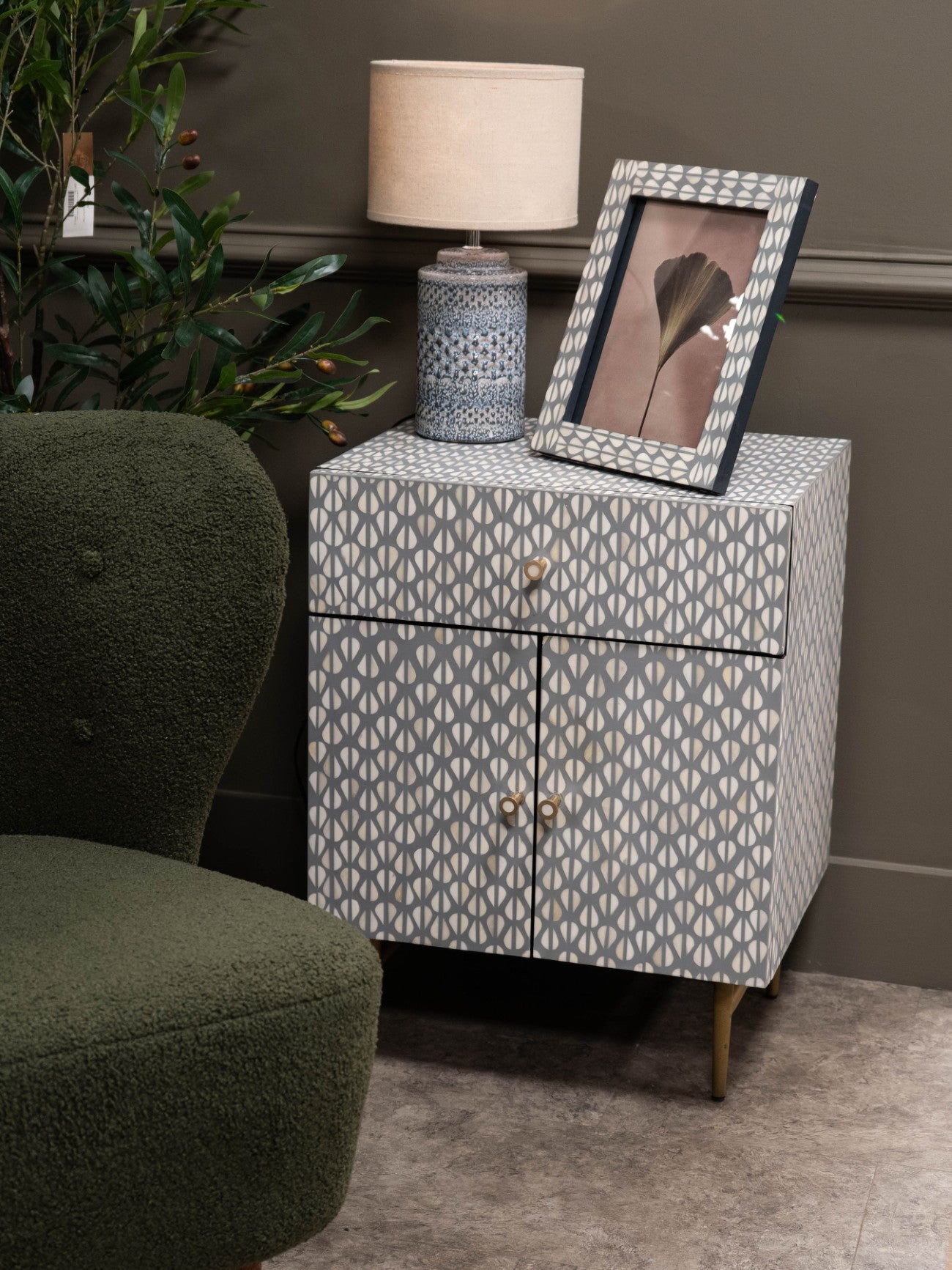 Burgess Bone Inlay 2 Door Bedside