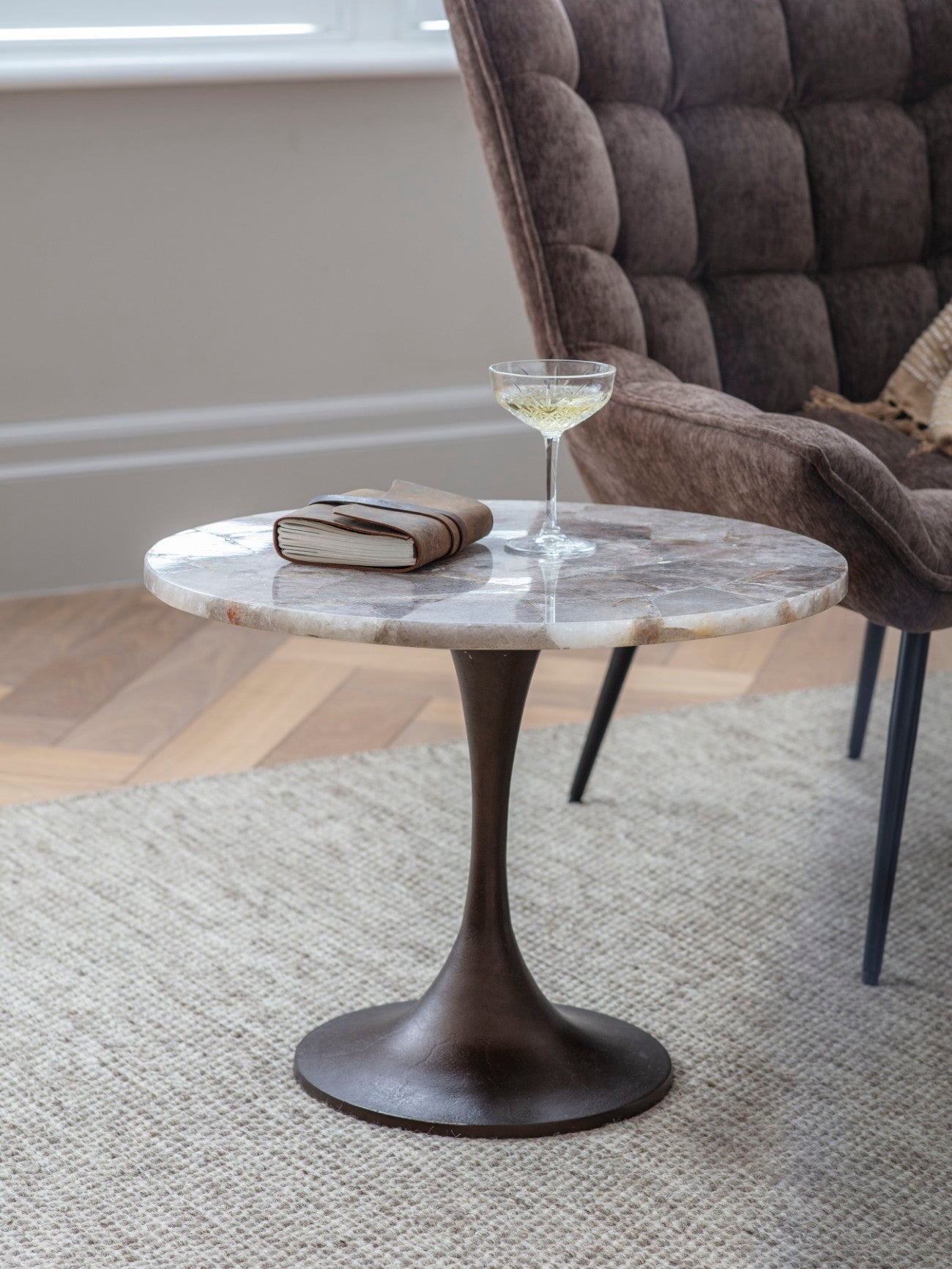 Bosworth Smokey Quartz Side Table 60cm