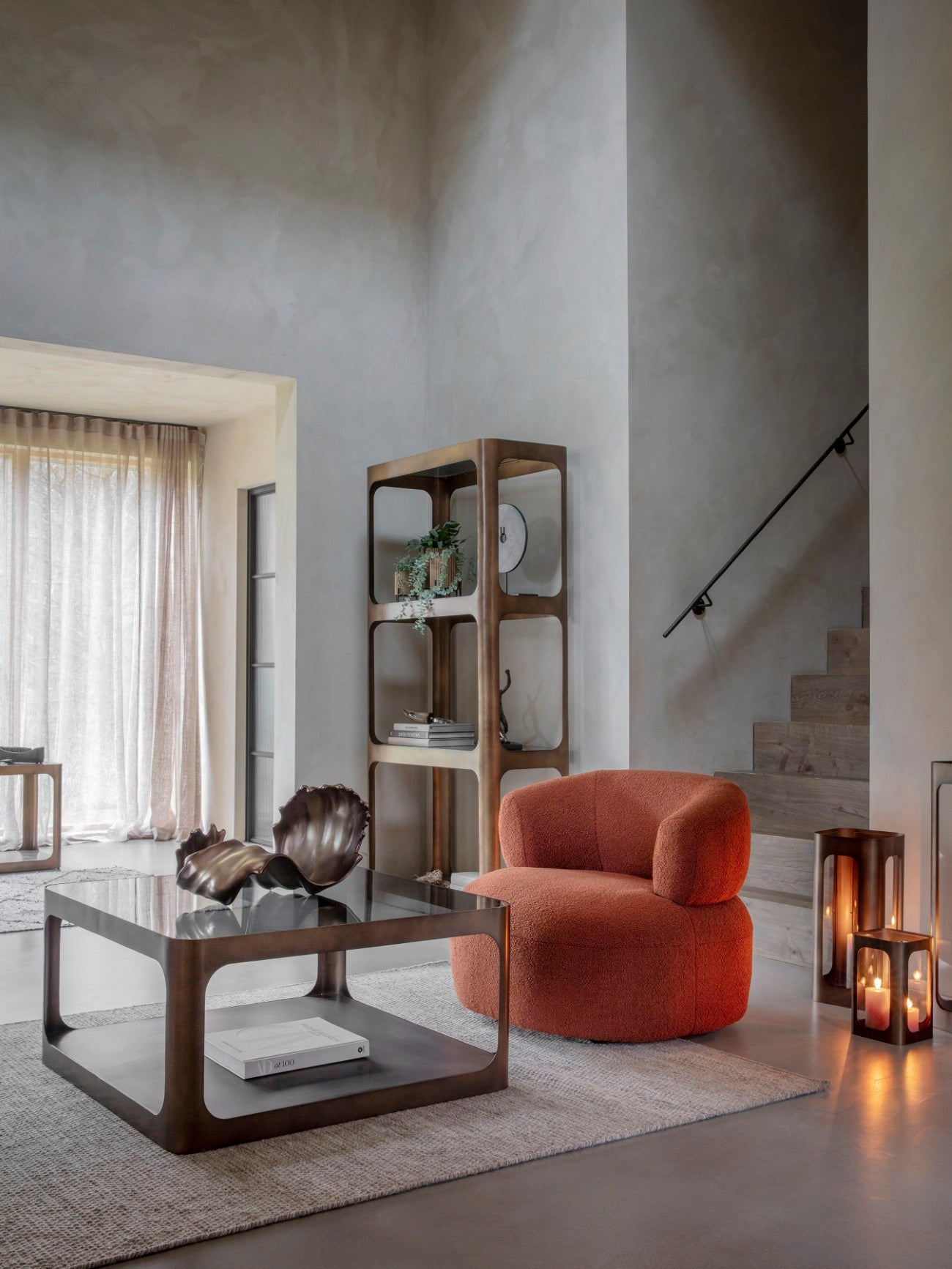 Thorpe Metal and Glass Shelving Unit