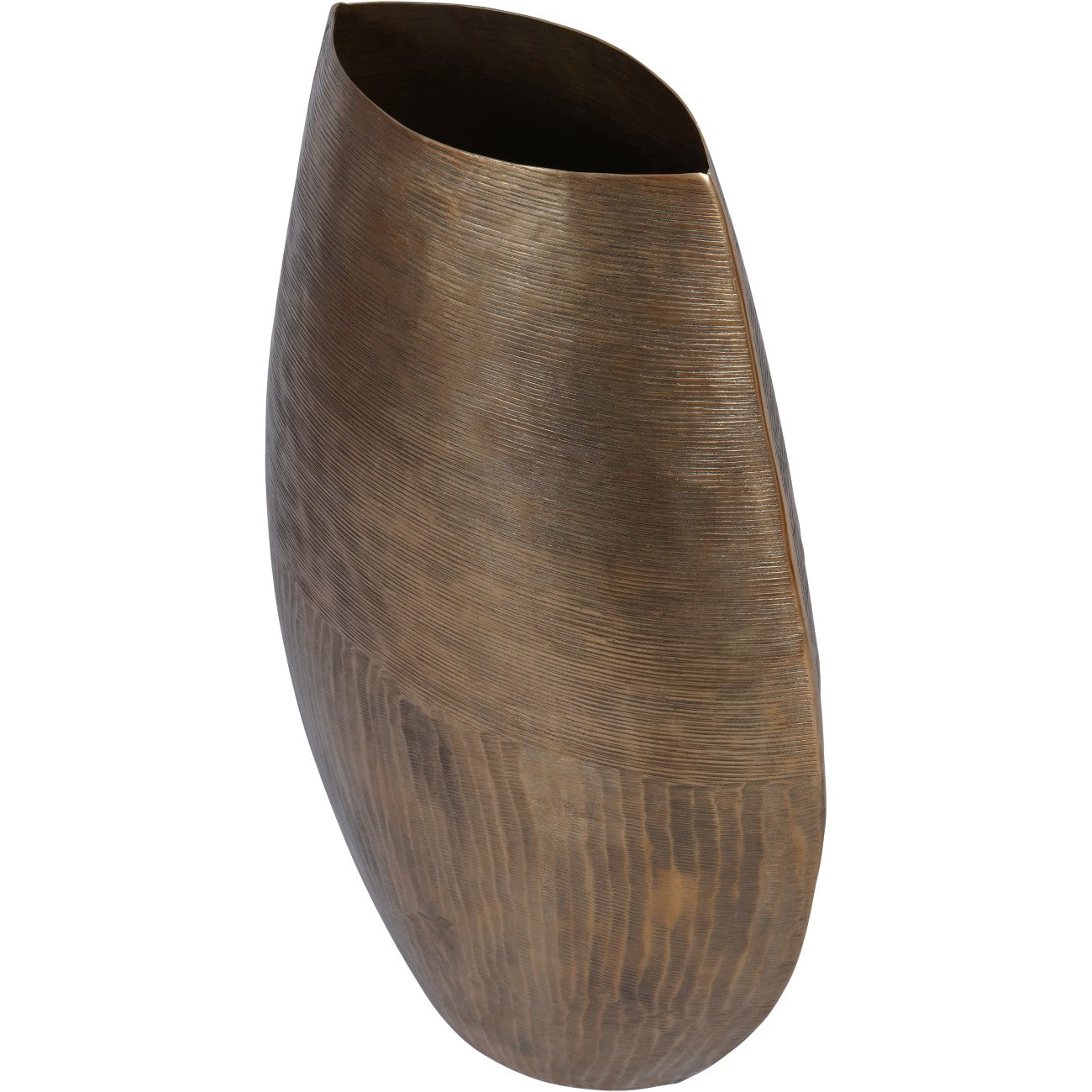 Southwold Textured Oval Antique Brass Vase 80cm