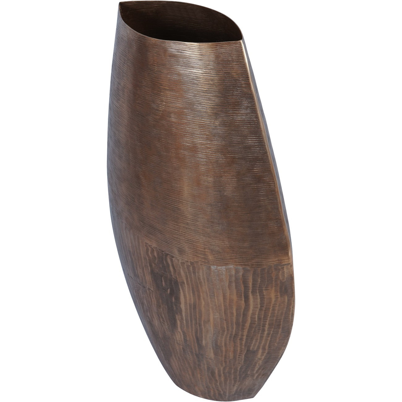 Southwold Textured Oval Antique Brass Vase 100cm