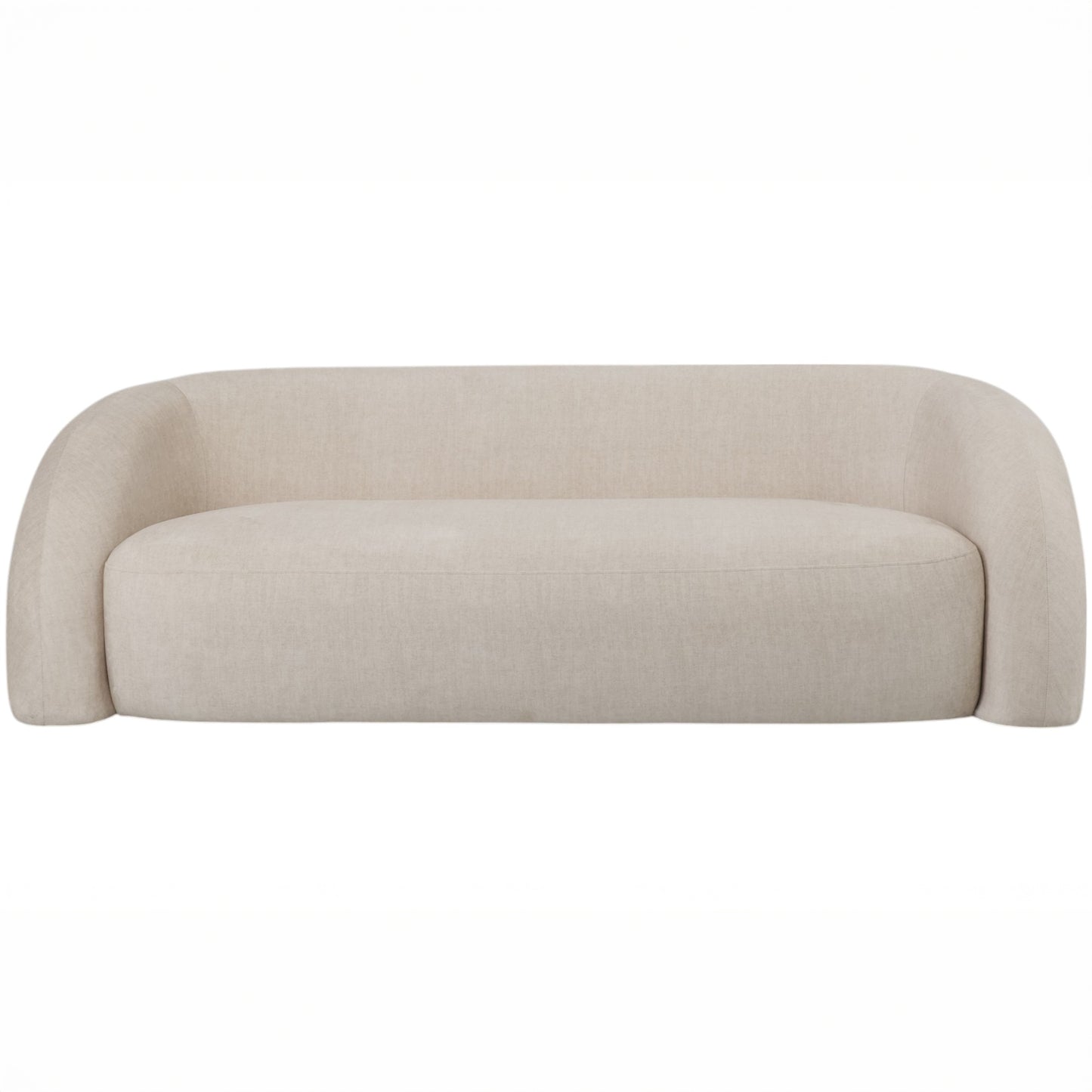 Casa Upholstered Curved Two Seater Sofa Cream