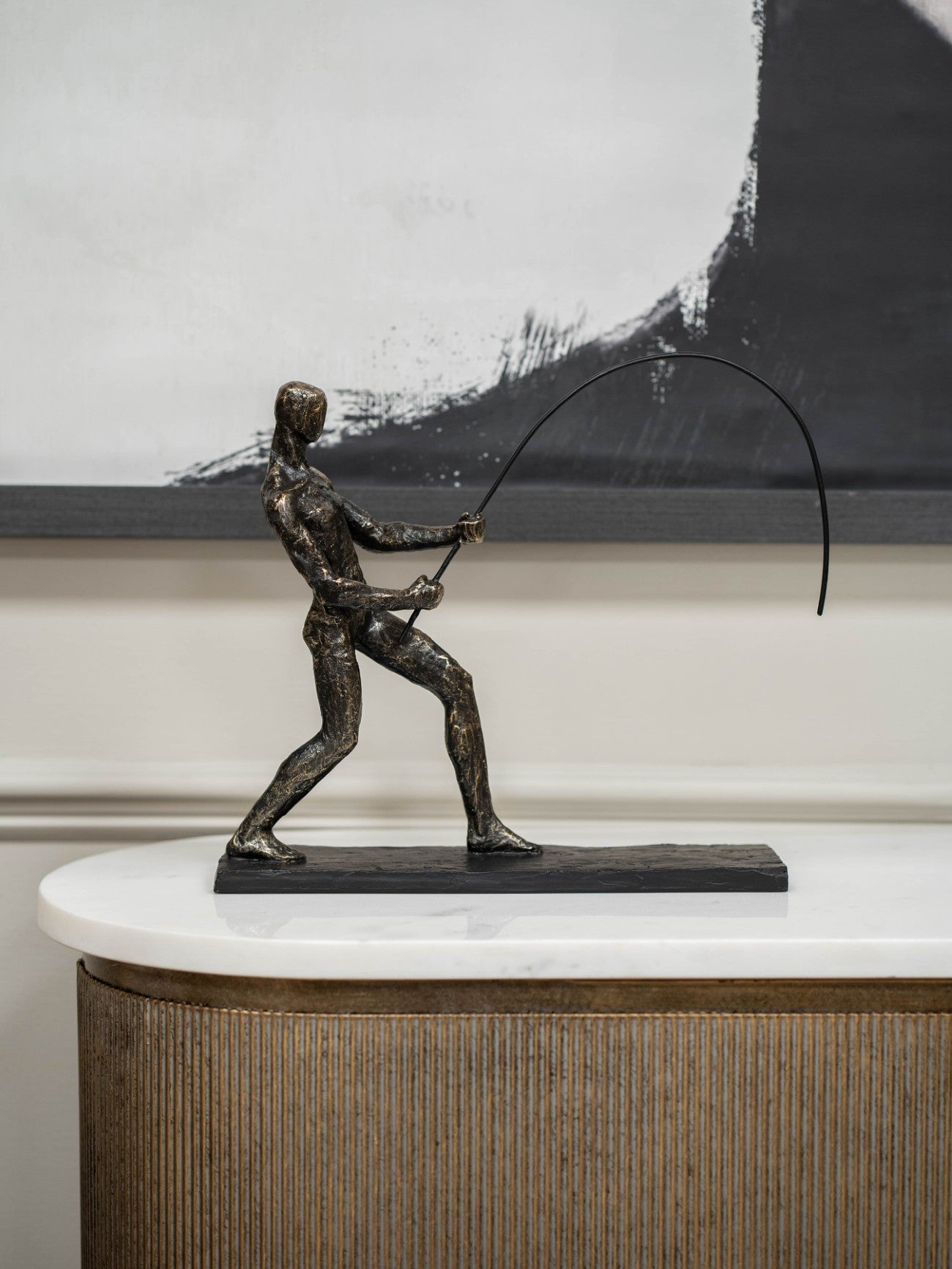 Fishing Sculpture on Stand
