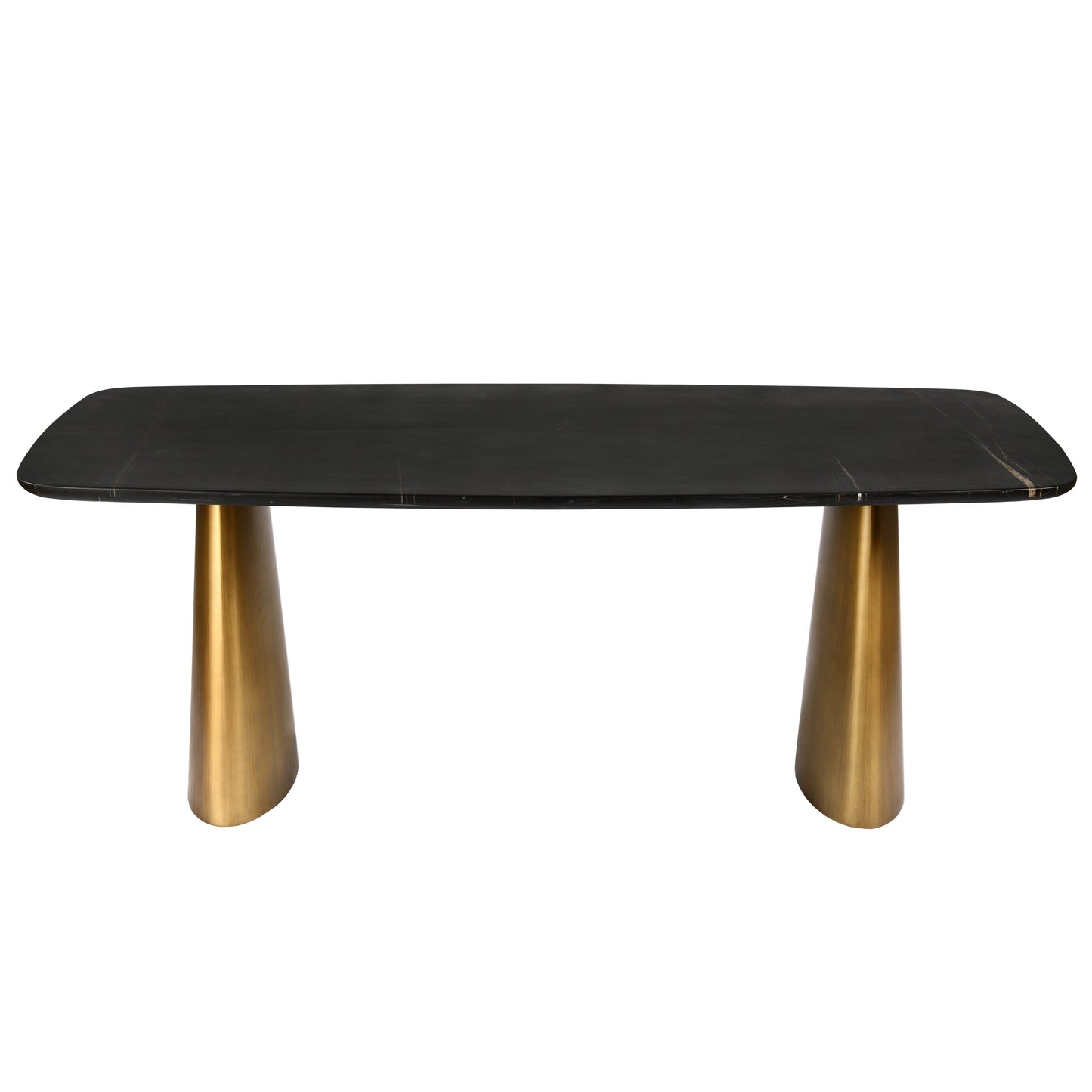 Caldera Solid Black Marble Dining Table - Pak Tao