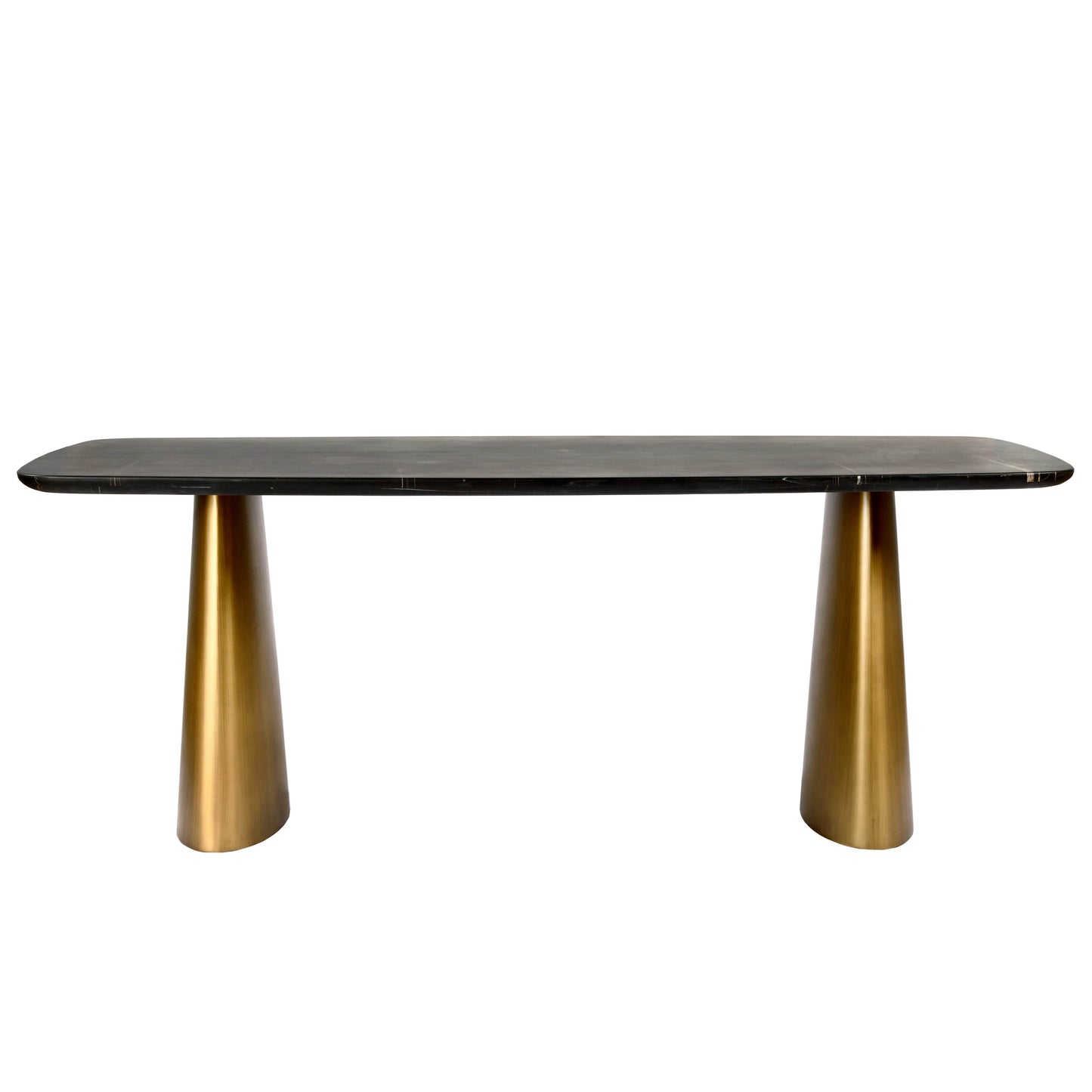 Caldera Solid Black Marble Dining Table - Pak Tao