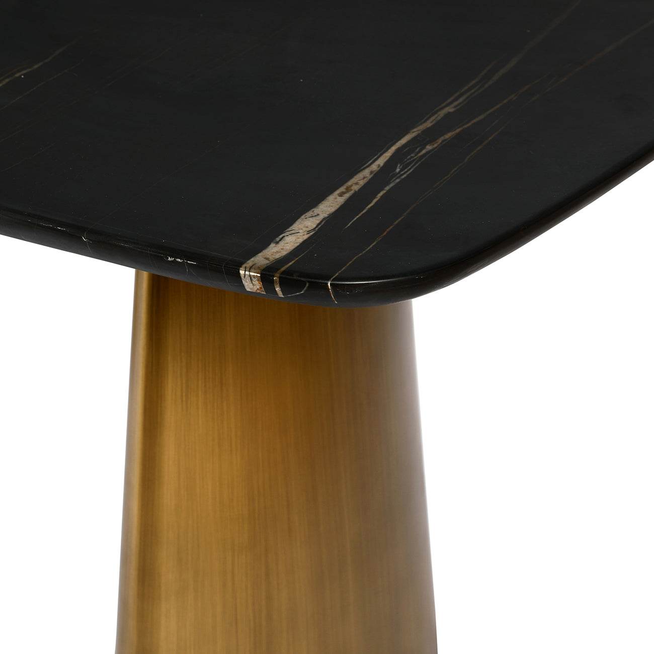 Caldera Solid Black Marble Dining Table - Pak Tao