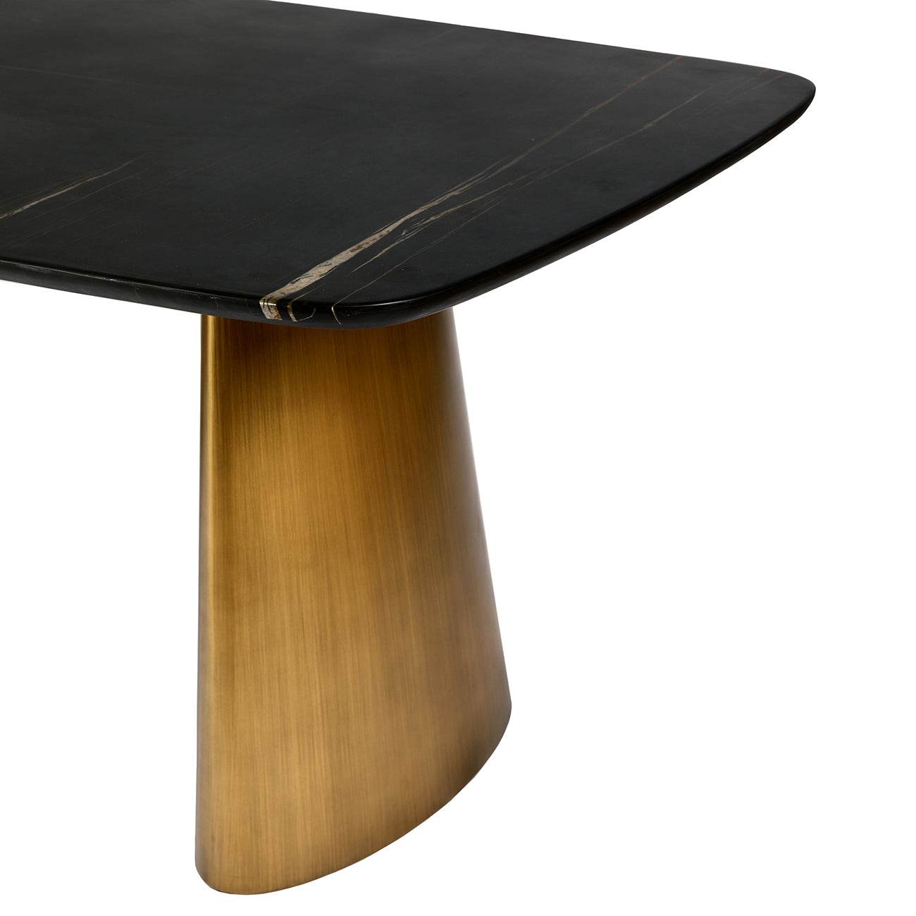 Caldera Solid Black Marble Dining Table - Pak Tao