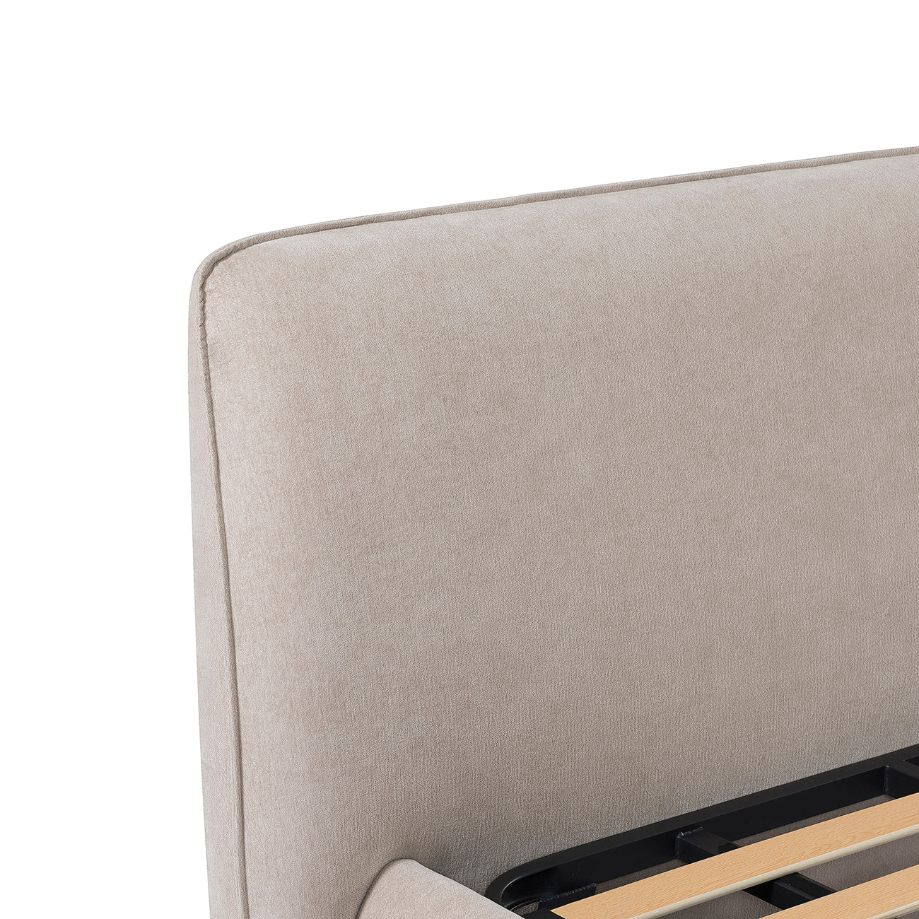 Darley Upholstered 5' King Sized bed frame in Soft Beige