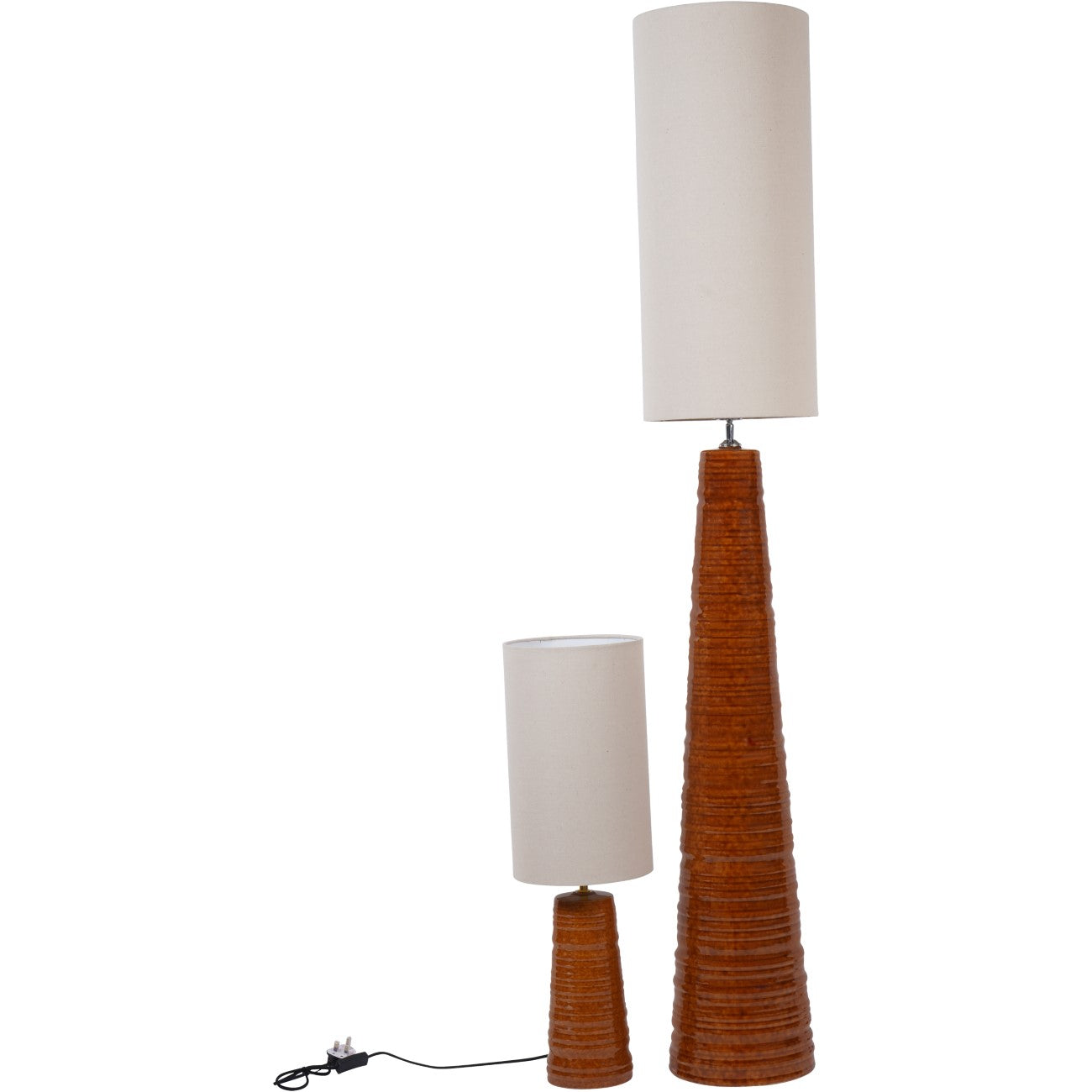 Tivoli Tall Ceramic Floor Lamp Terracotta with Shade E27 60W